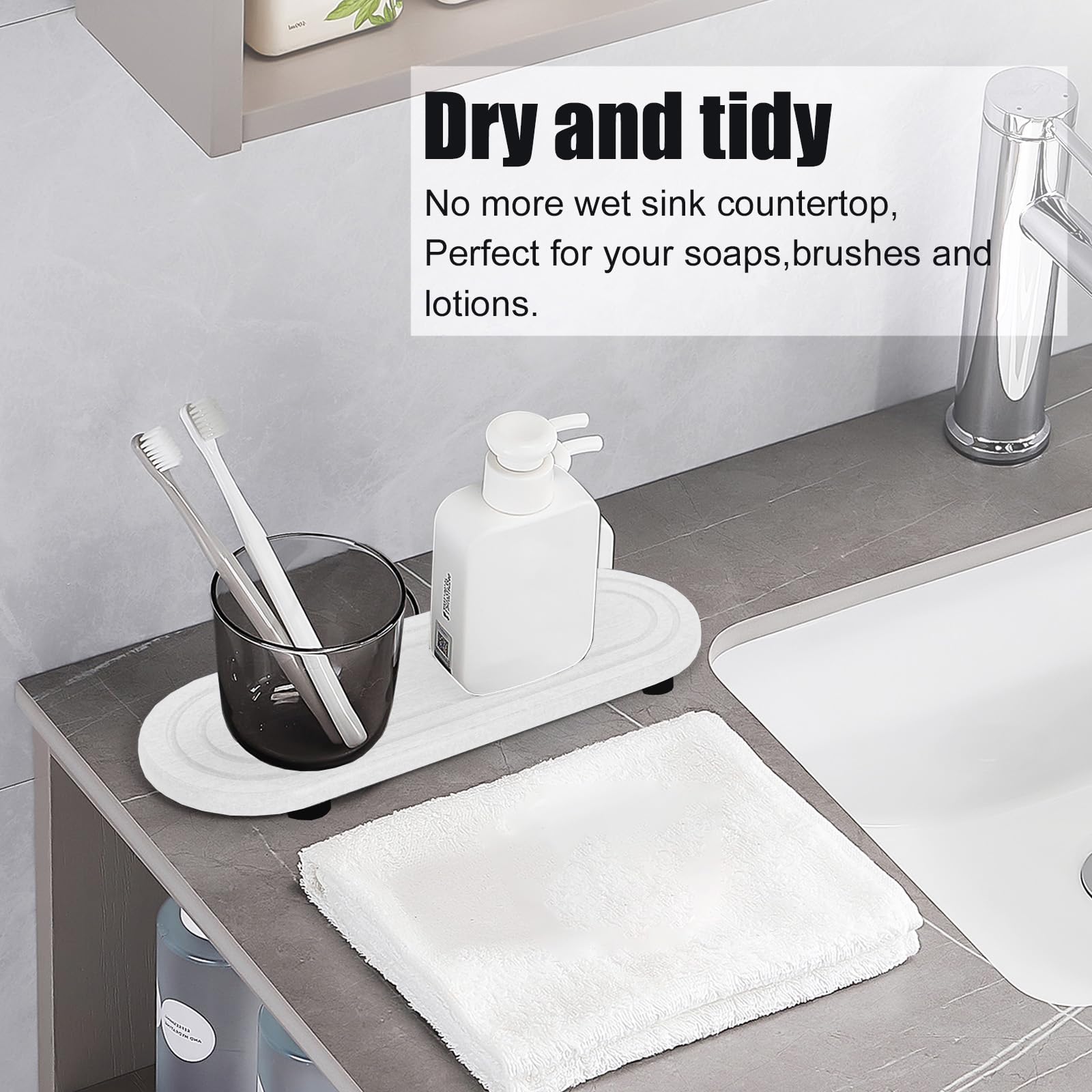2PCS Water Absorbing Stone Tray (2 Count)