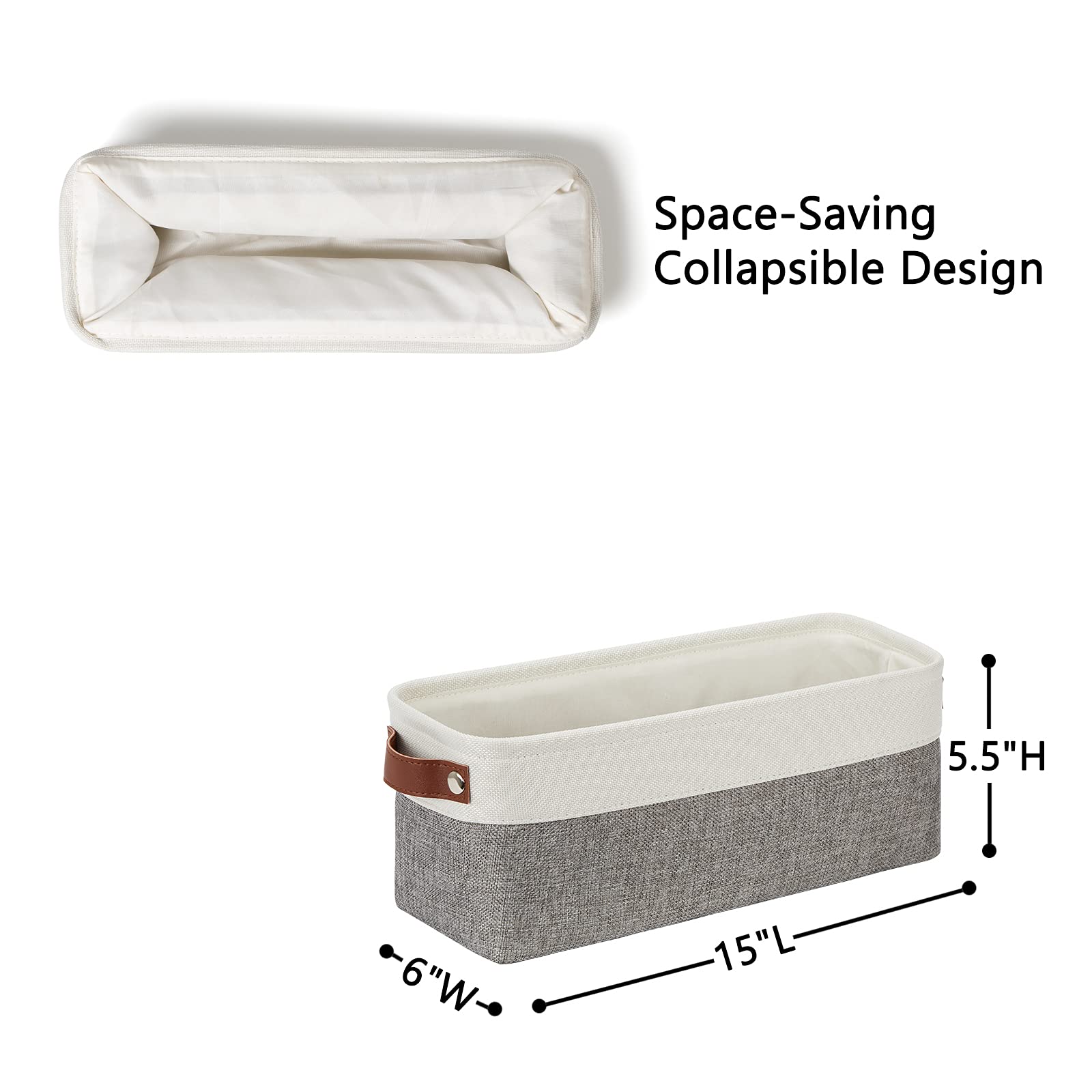 Small Storage Baskets 15"x6"x5.5" (2 Count)
