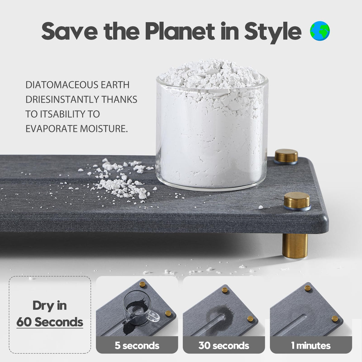 Kitchen Sink Caddy Water Absorbing Stone Drying Tray