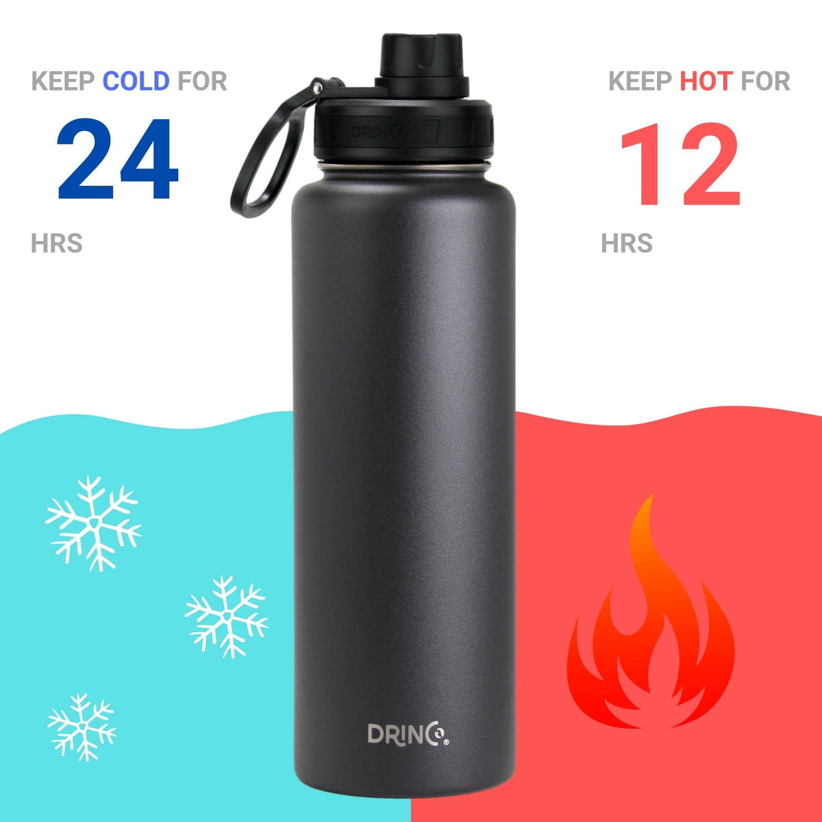 Stainless Steel Water Bottle Spout Lid Vacuum Insulated Double Wall Water Bottles Wide Mouth