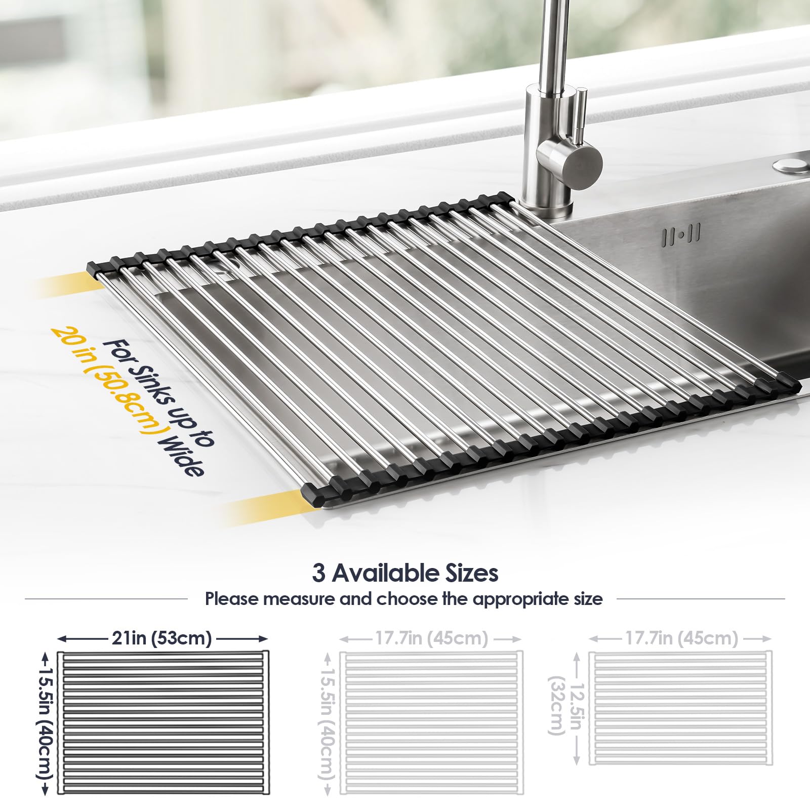 Roll Up Dish Drying Rack Over Sink