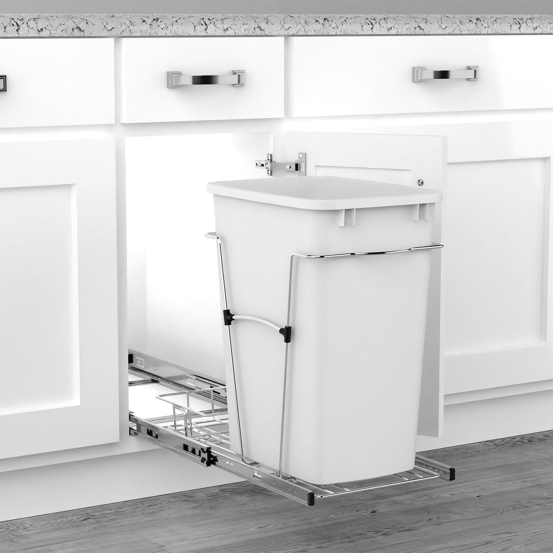 Single Pullout Trash Can for Kitchen Cabinets