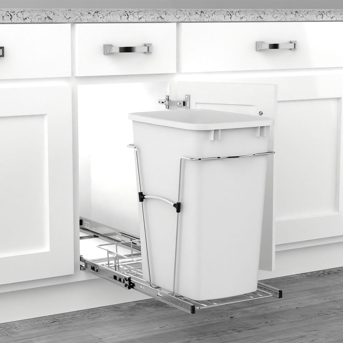 Single Pullout Trash Can for Kitchen Cabinets
