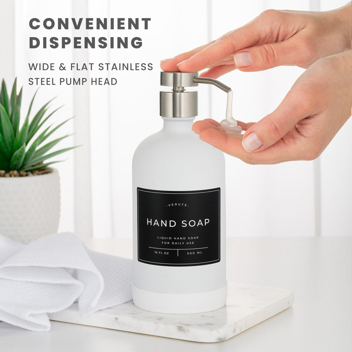 Hand and Dish Soap Dispenser for Kitchen and Bathroom (2 Count)
