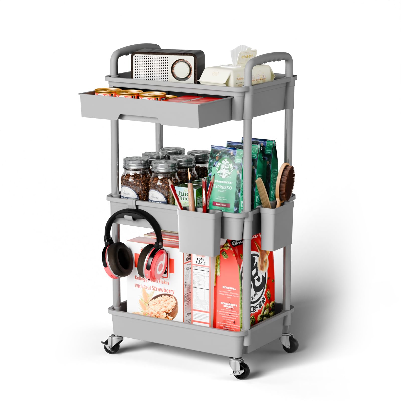 3 Tier Rolling Cart Organizer