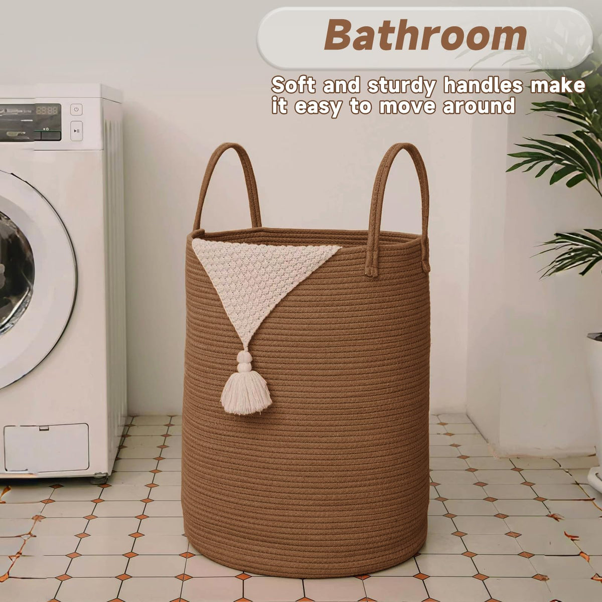 80L Cotton Rope Laundry Basket Hamper