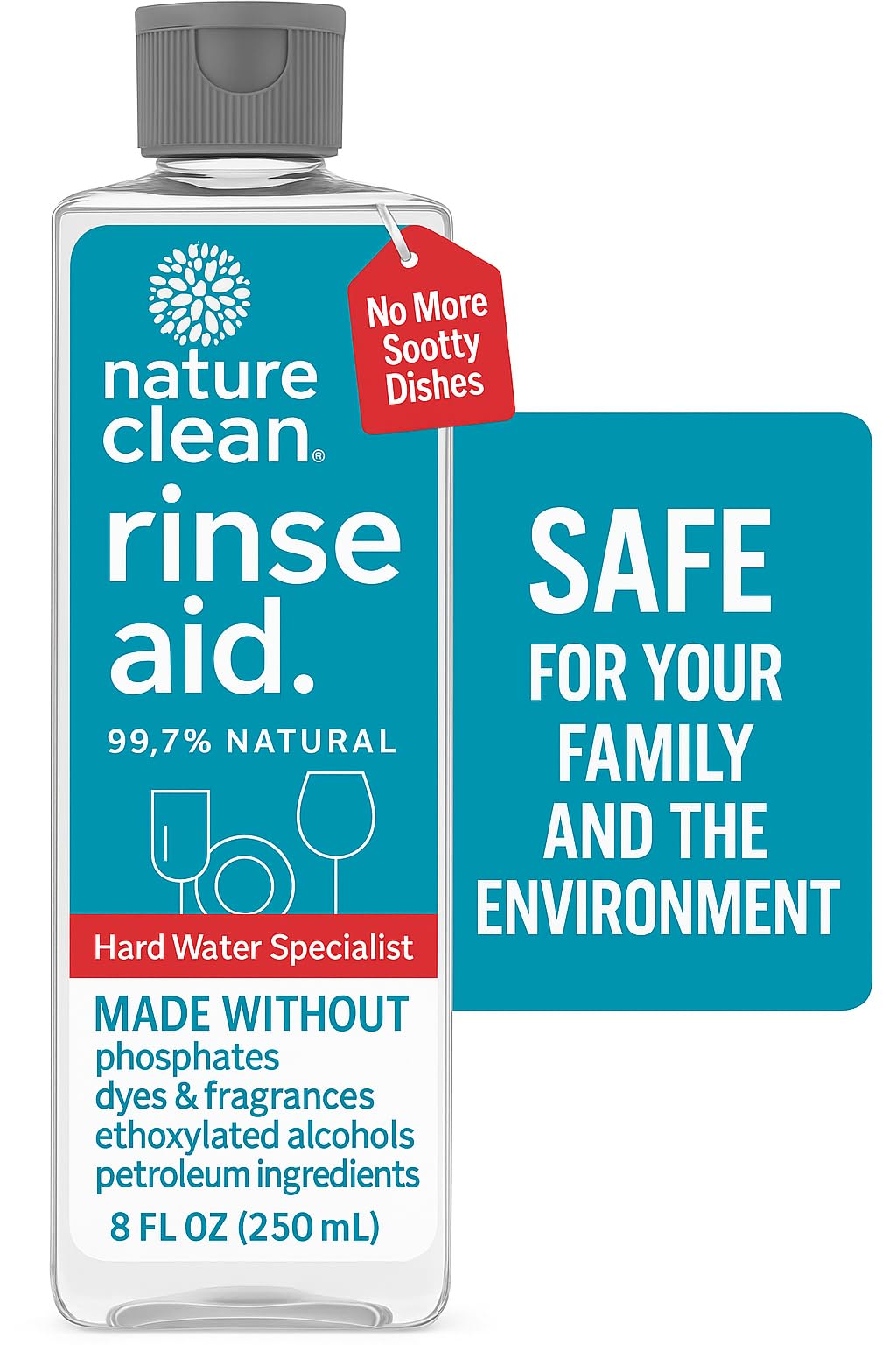Dishwasher Rinse Aid Cleaner Non Toxic Unscented 8oz (96 Fl Oz)