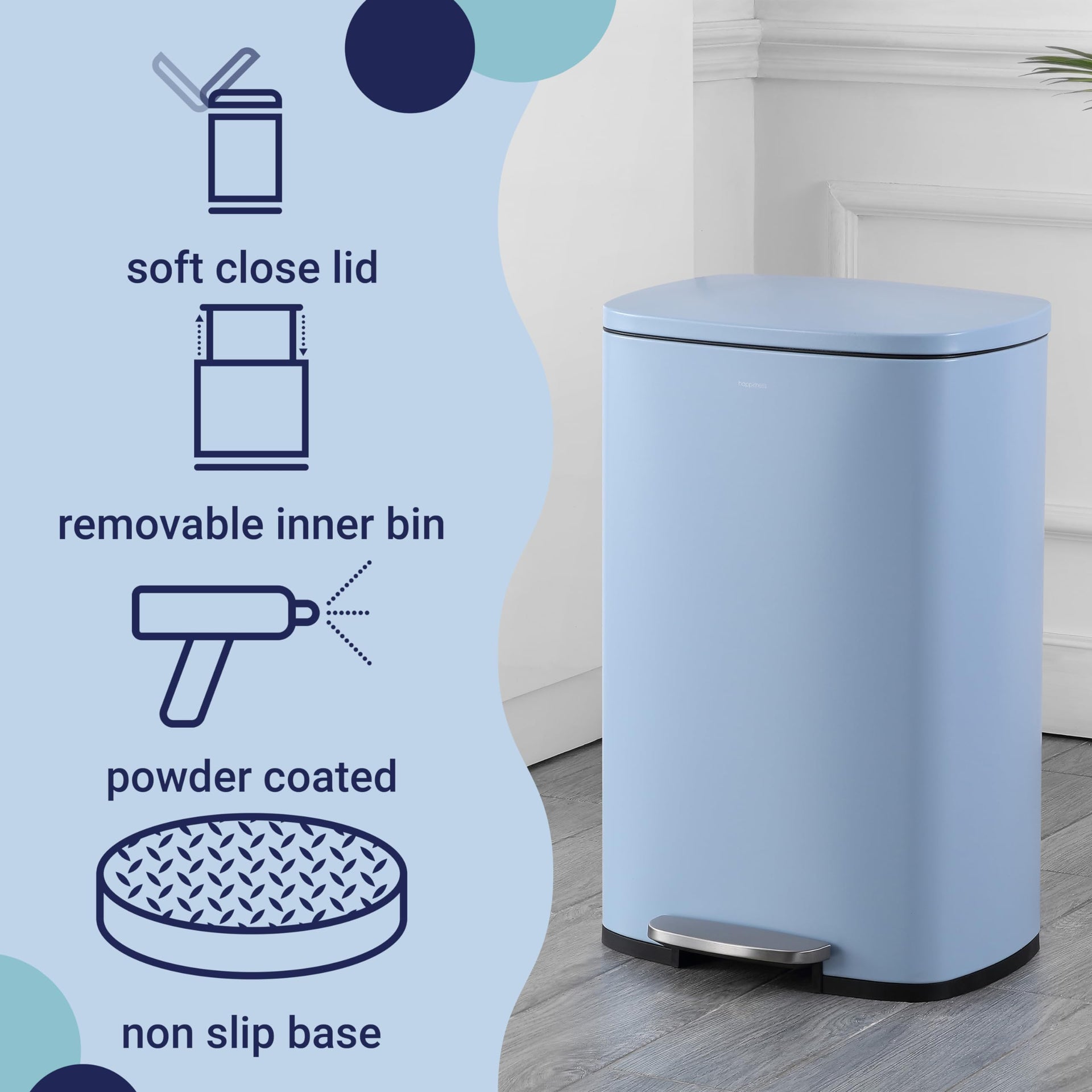 Connor 2 Piece Iron Trash Can (2 Count)