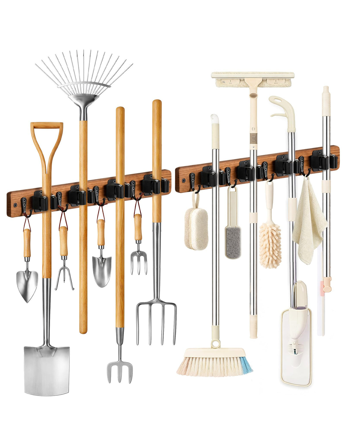 2 Pack Broom Holder Wall Mount (2 Count)