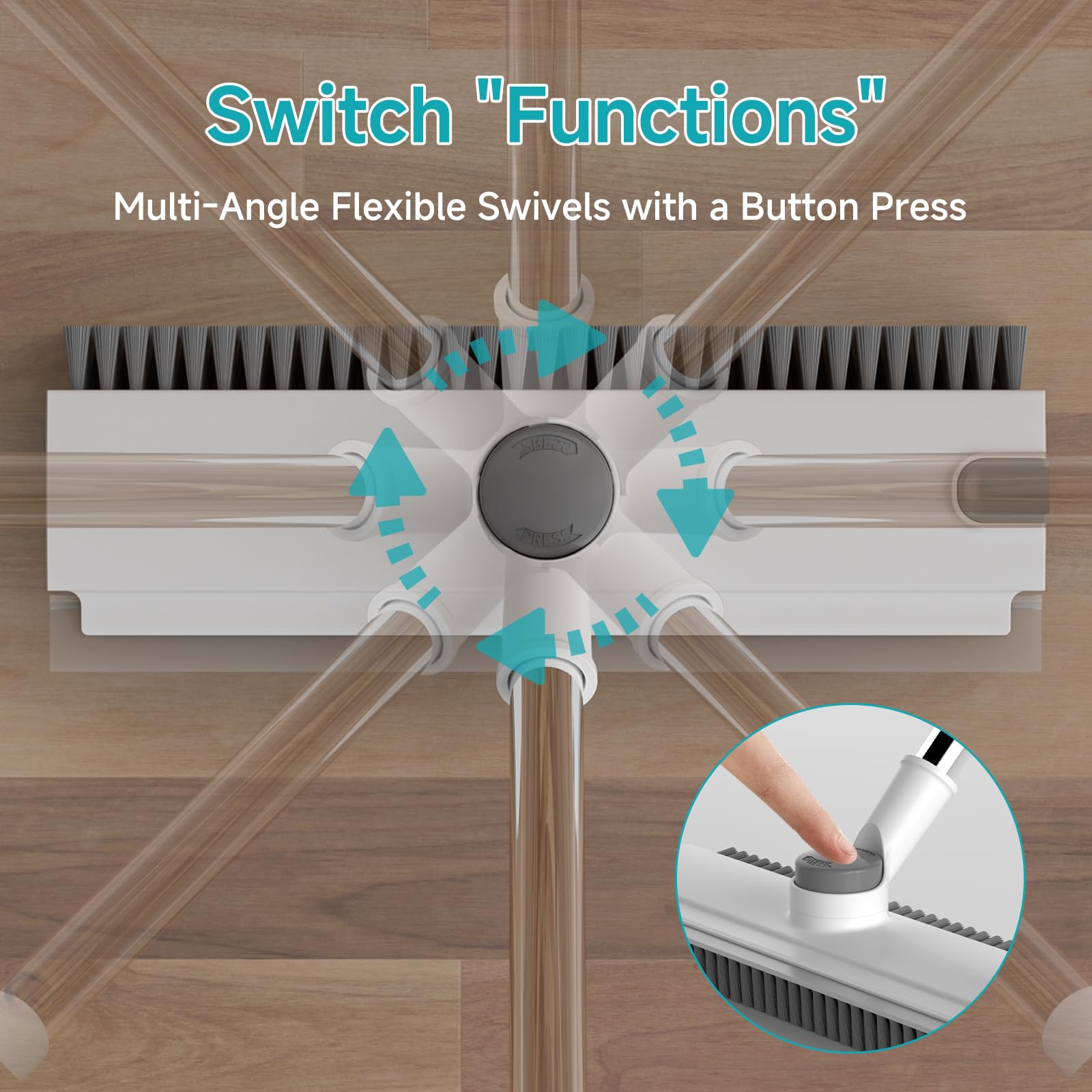 Floor Scrub Brush with Long Handle Length Adjustable
