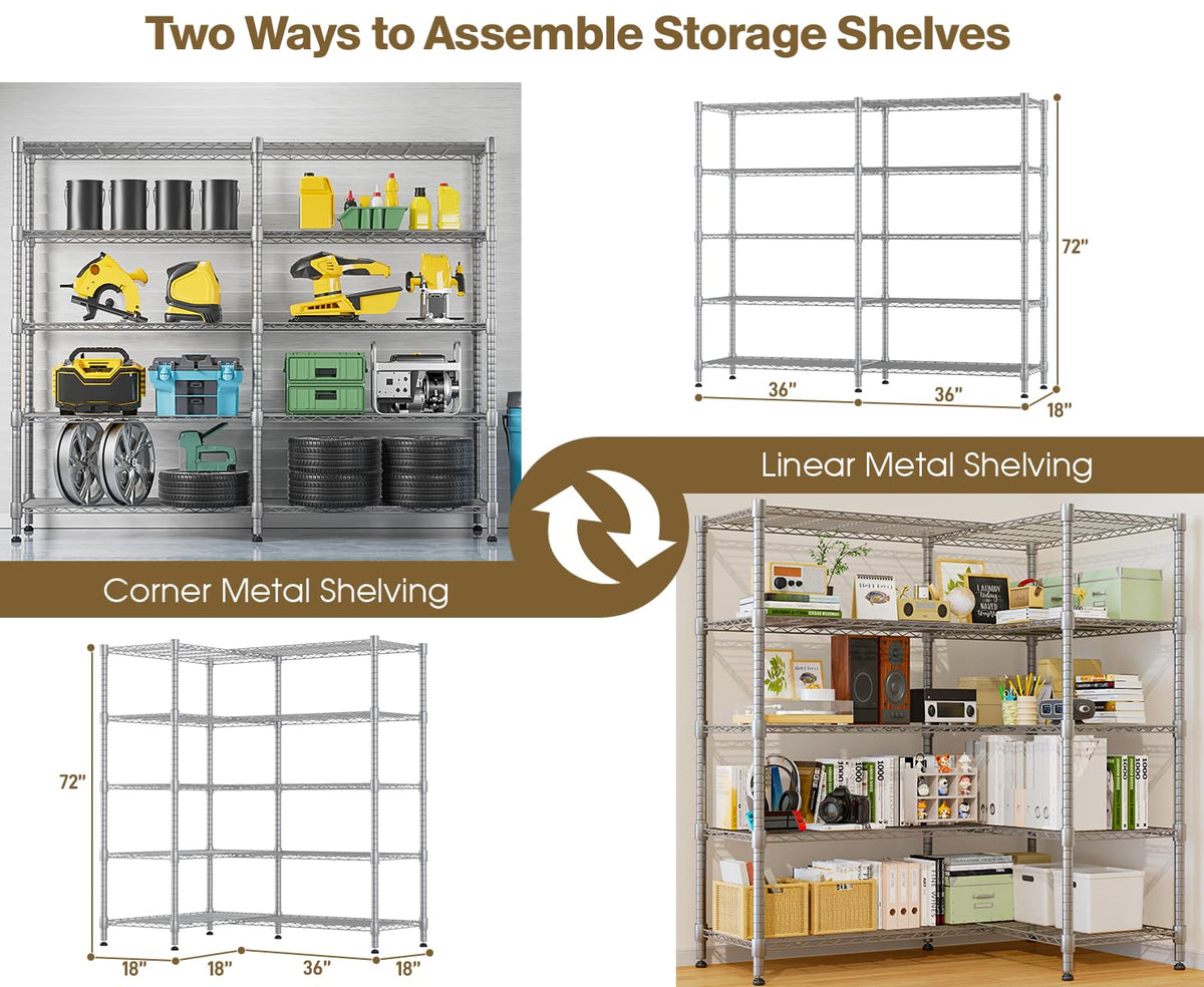 72"W Wire Rack Shelving