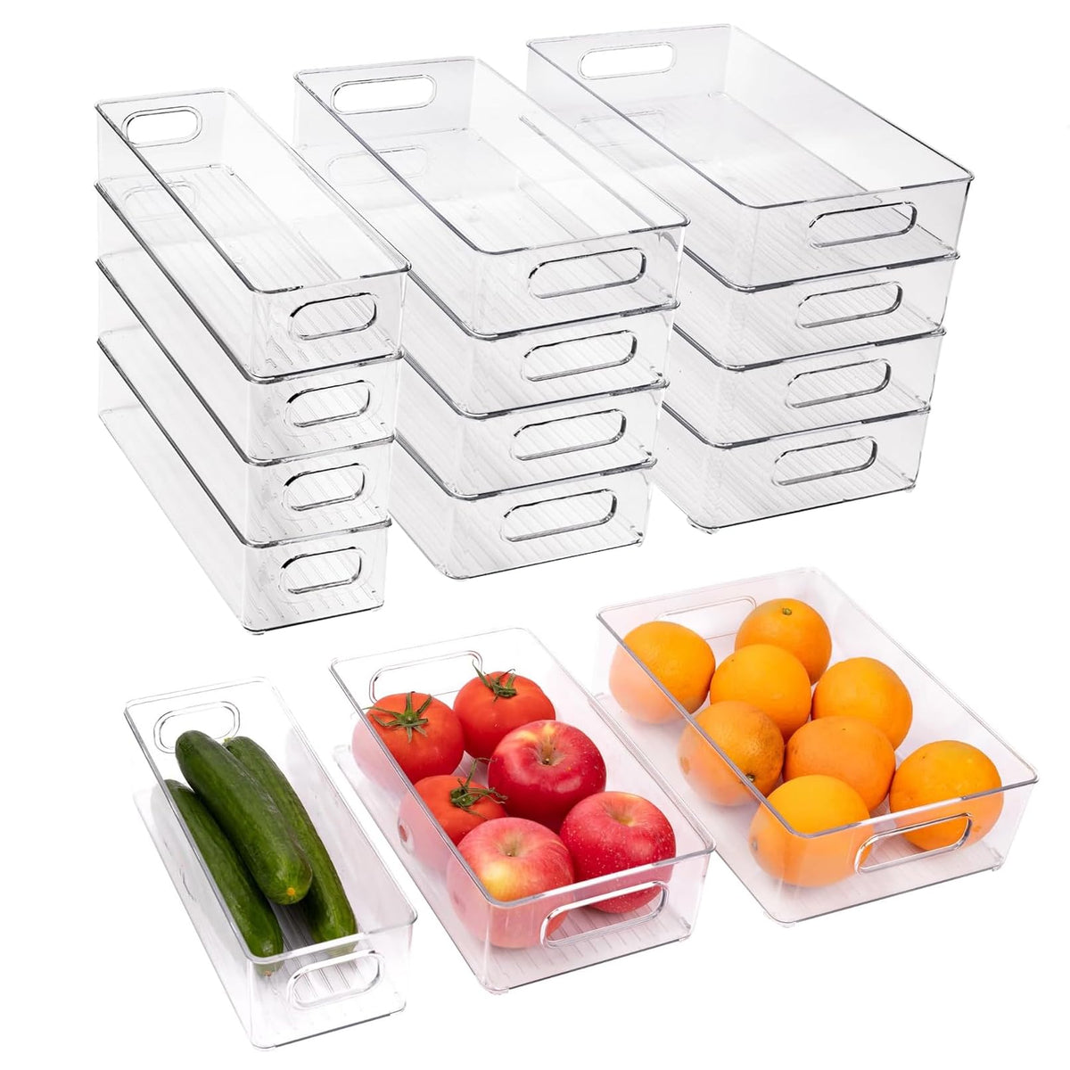 12 Pack Refrigerator Organizer Bins