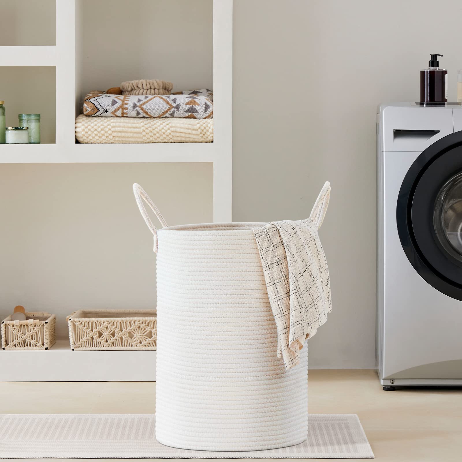 72L Tall Woven Laundry Basket Hamper