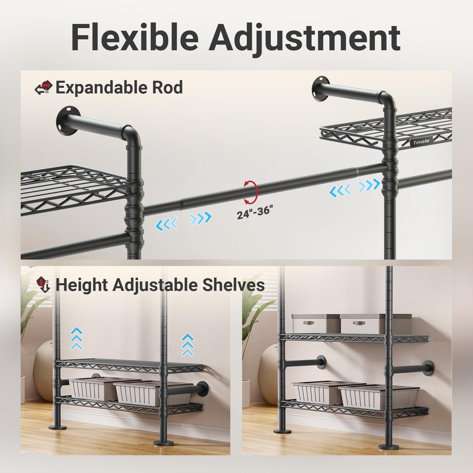 F3 Garment Rack Heavy Duty Clothes Rack for Hanging Clothes