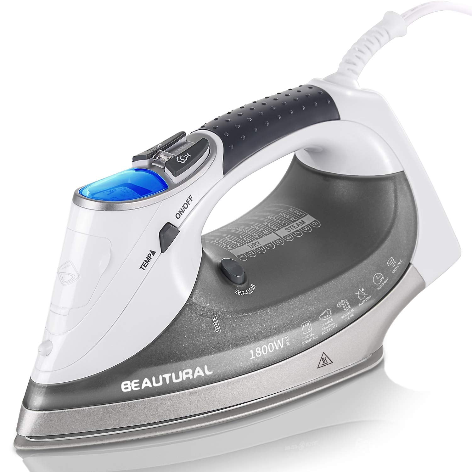1800 Watts Steam Iron with Digital LCD Screen