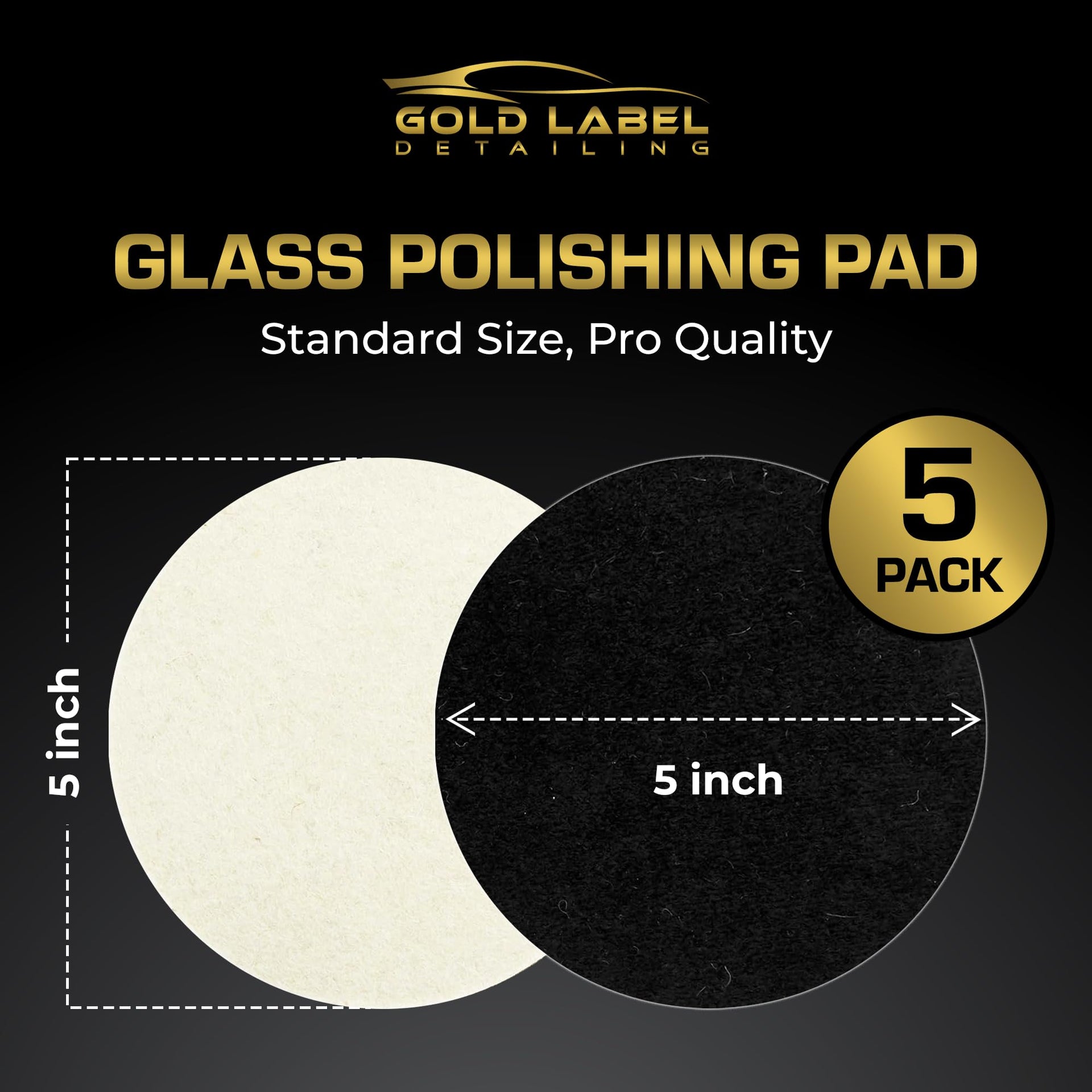 Glass Polishing Pad Discs for Use with Cerium Oxide 5 Pack (5 Count)