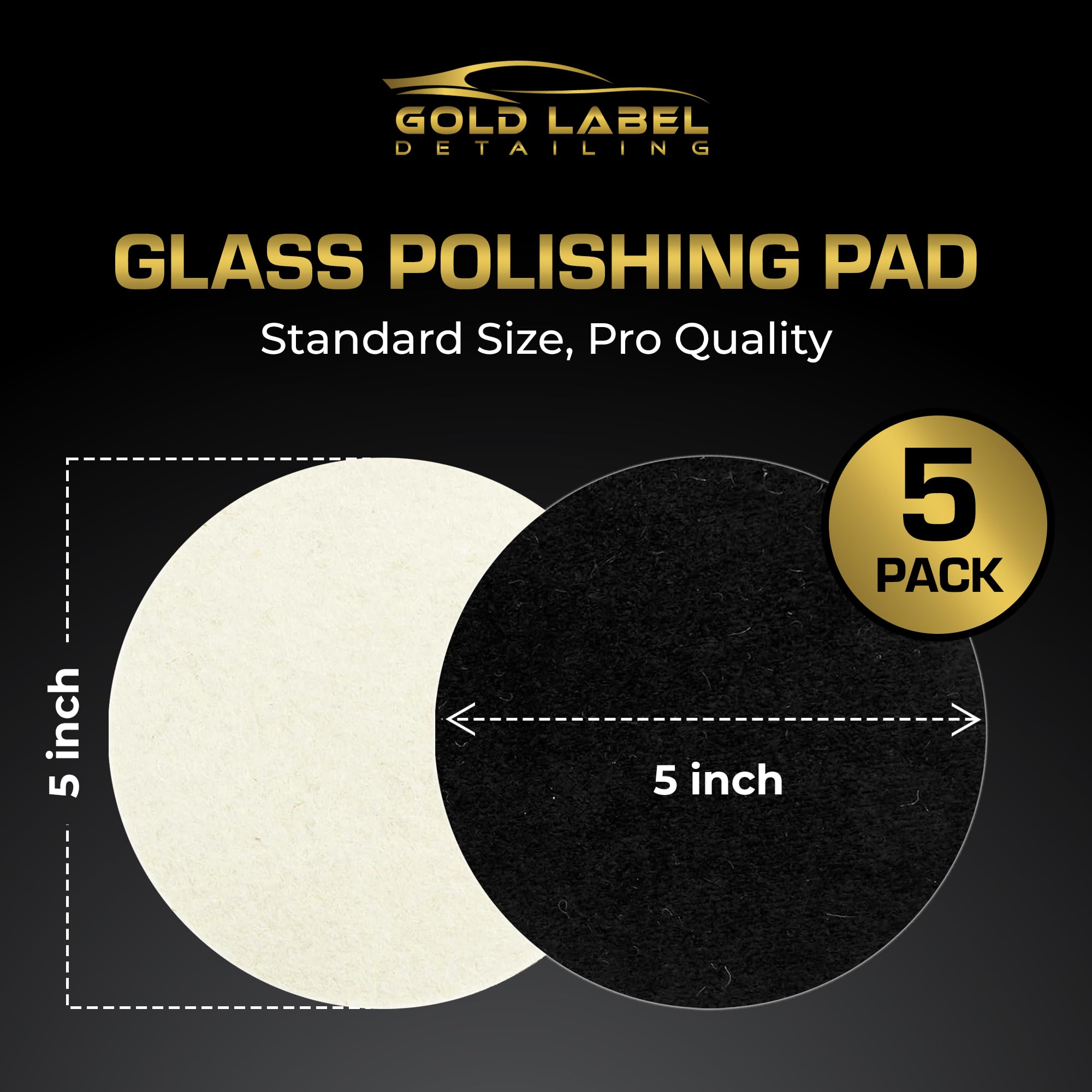 Glass Polishing Pad Discs for Use with Cerium Oxide 5 Pack (5 Count)