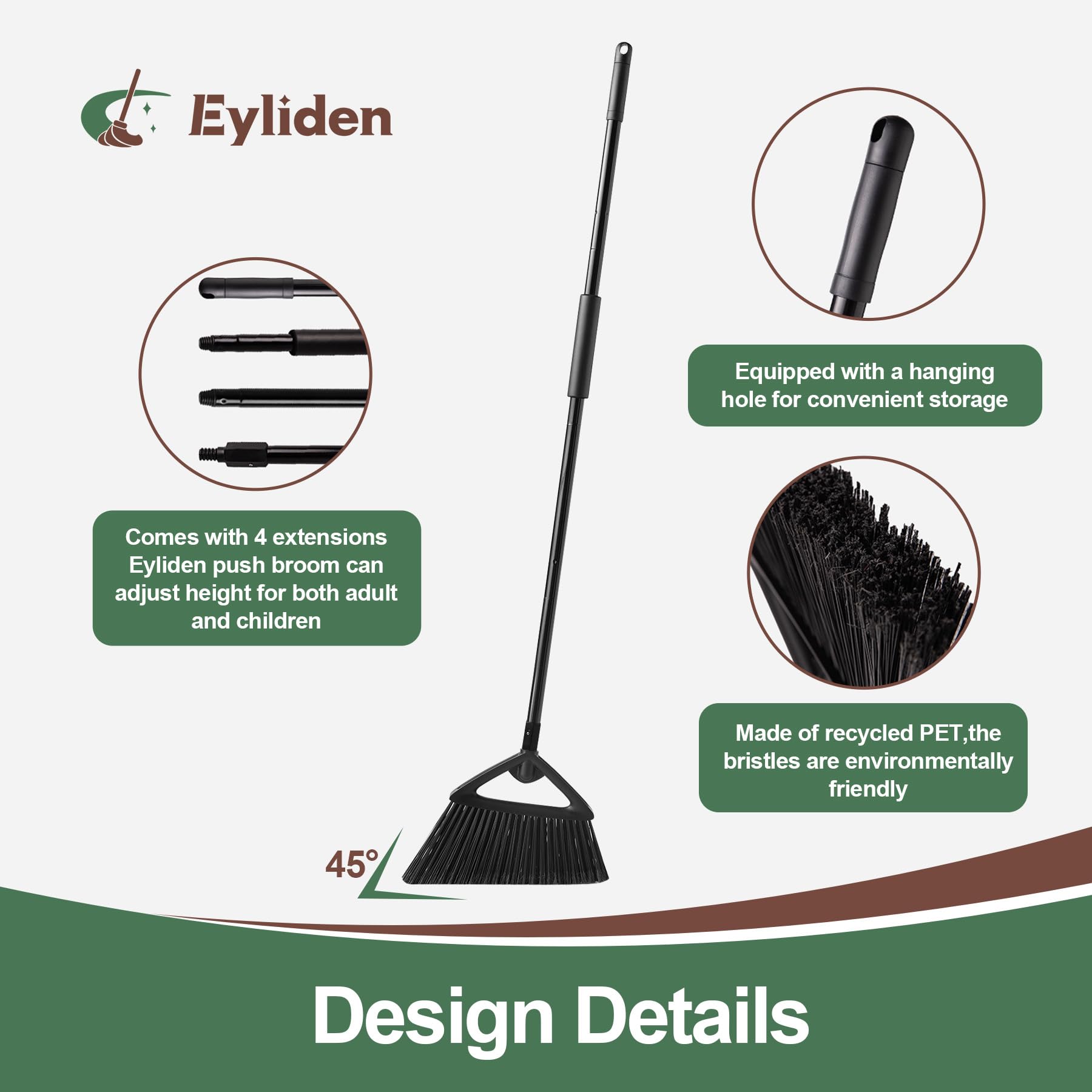 Angle Broom with 57" Long Handle