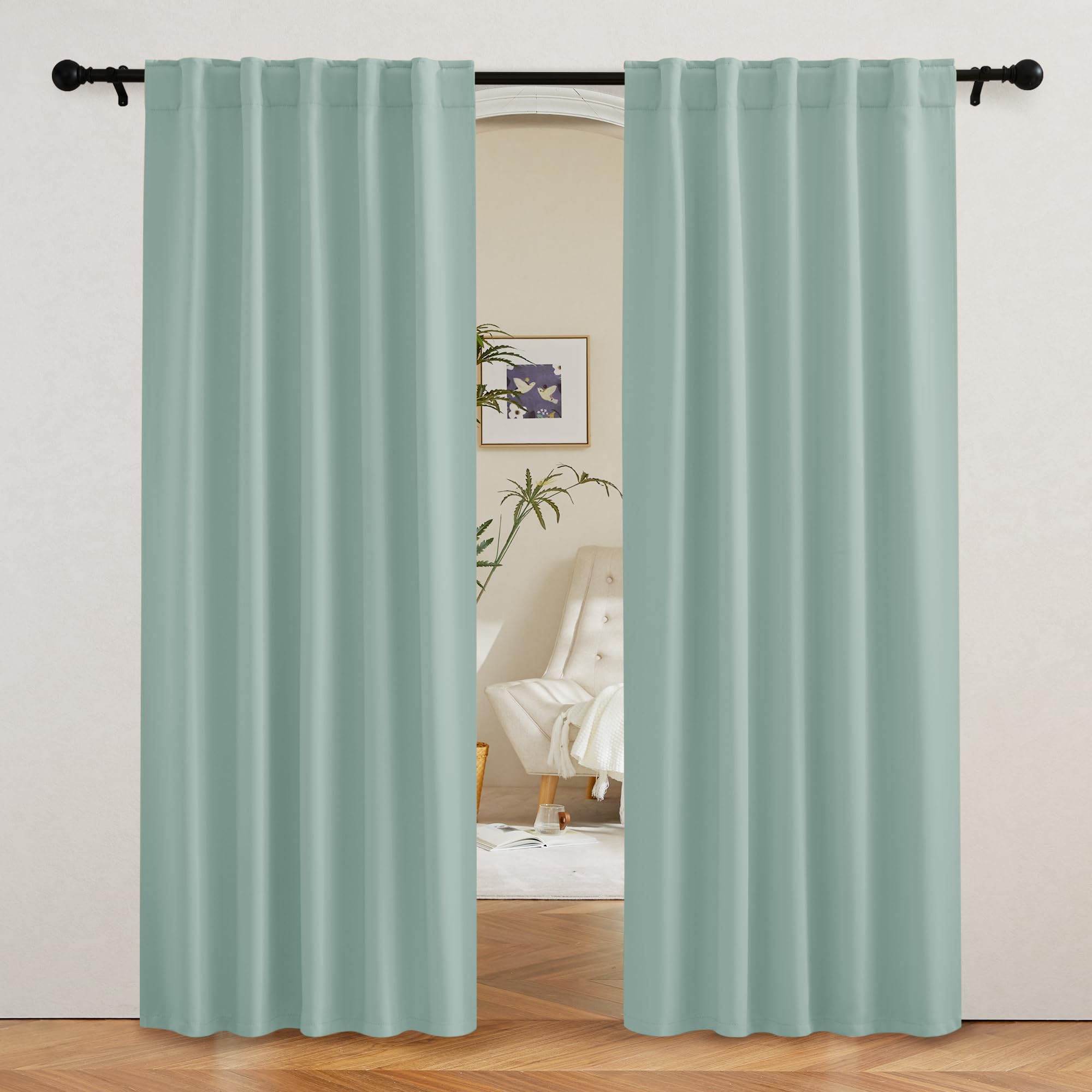 Blackout Curtains 80 inches Long for Bedroom Living Dining Room (2 Count)