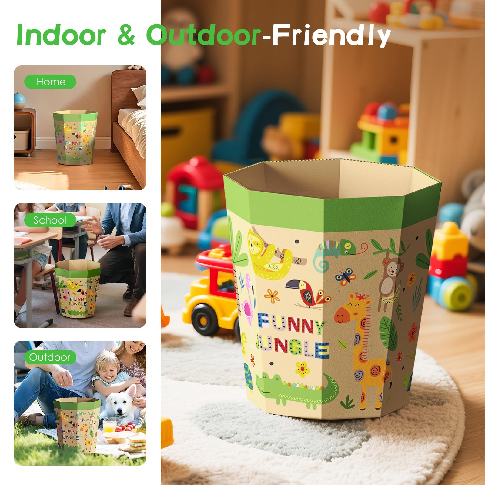 6 Pack Cardboard Trash Can