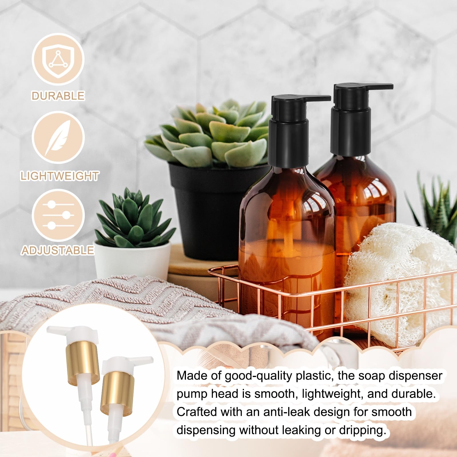 4 Pcs Soap Dispenser Pump Heads (4 Count)
