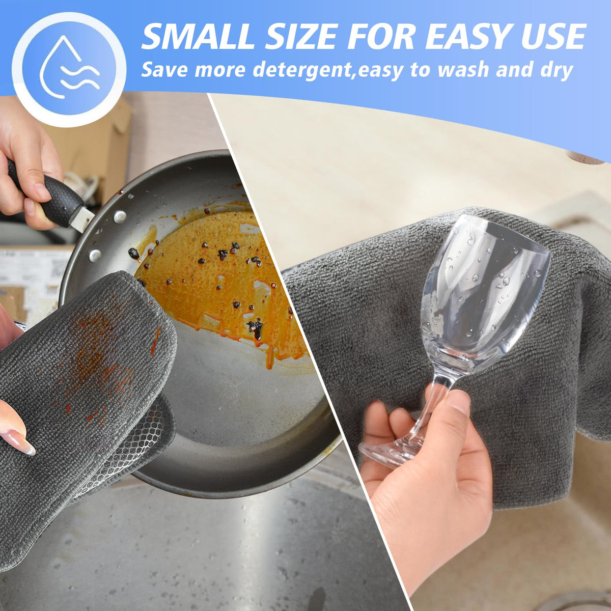 Dish Cloths for Washing Dishes with Scrub Side (18 Count)