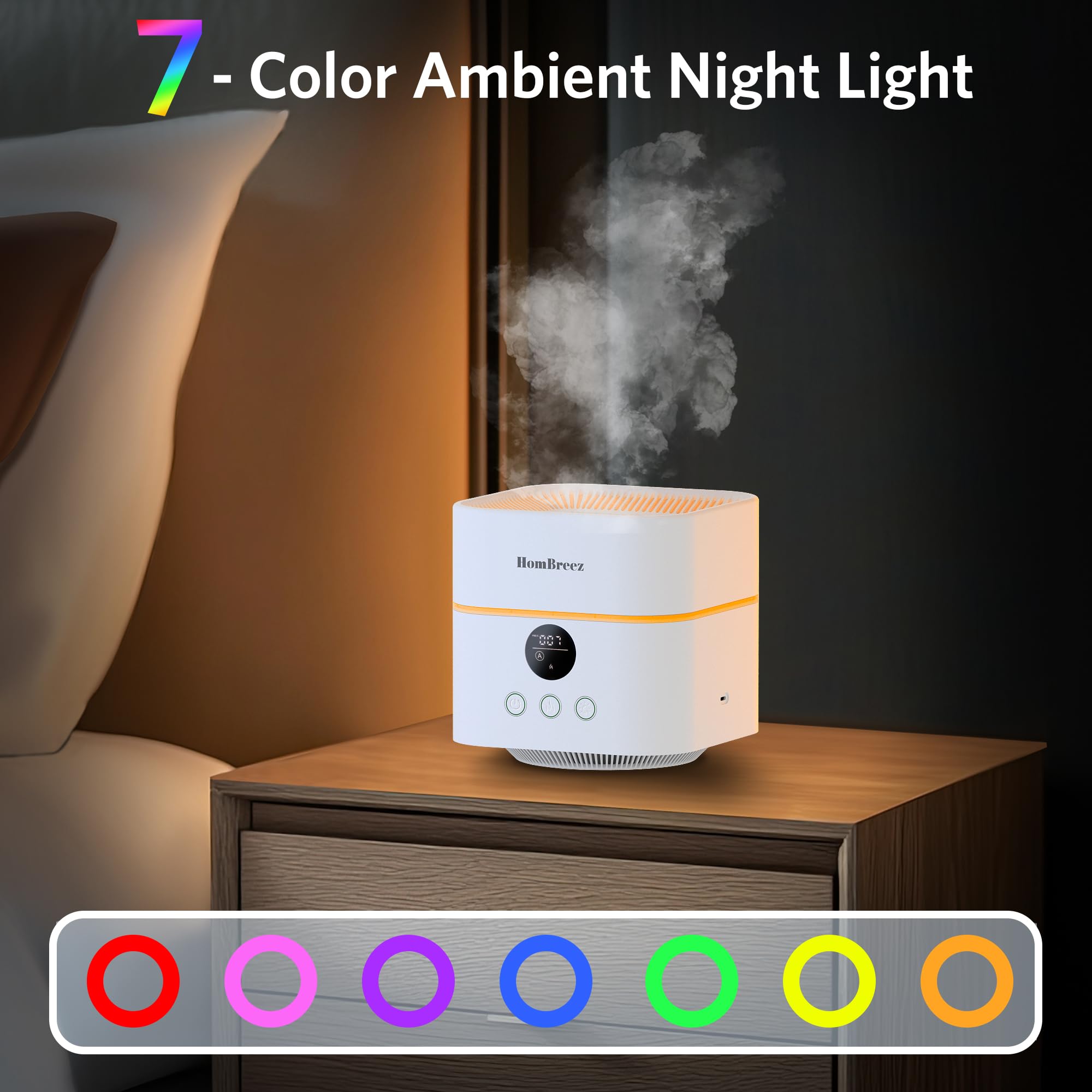 Air Purifier and Humidifier Combo for Bedroom