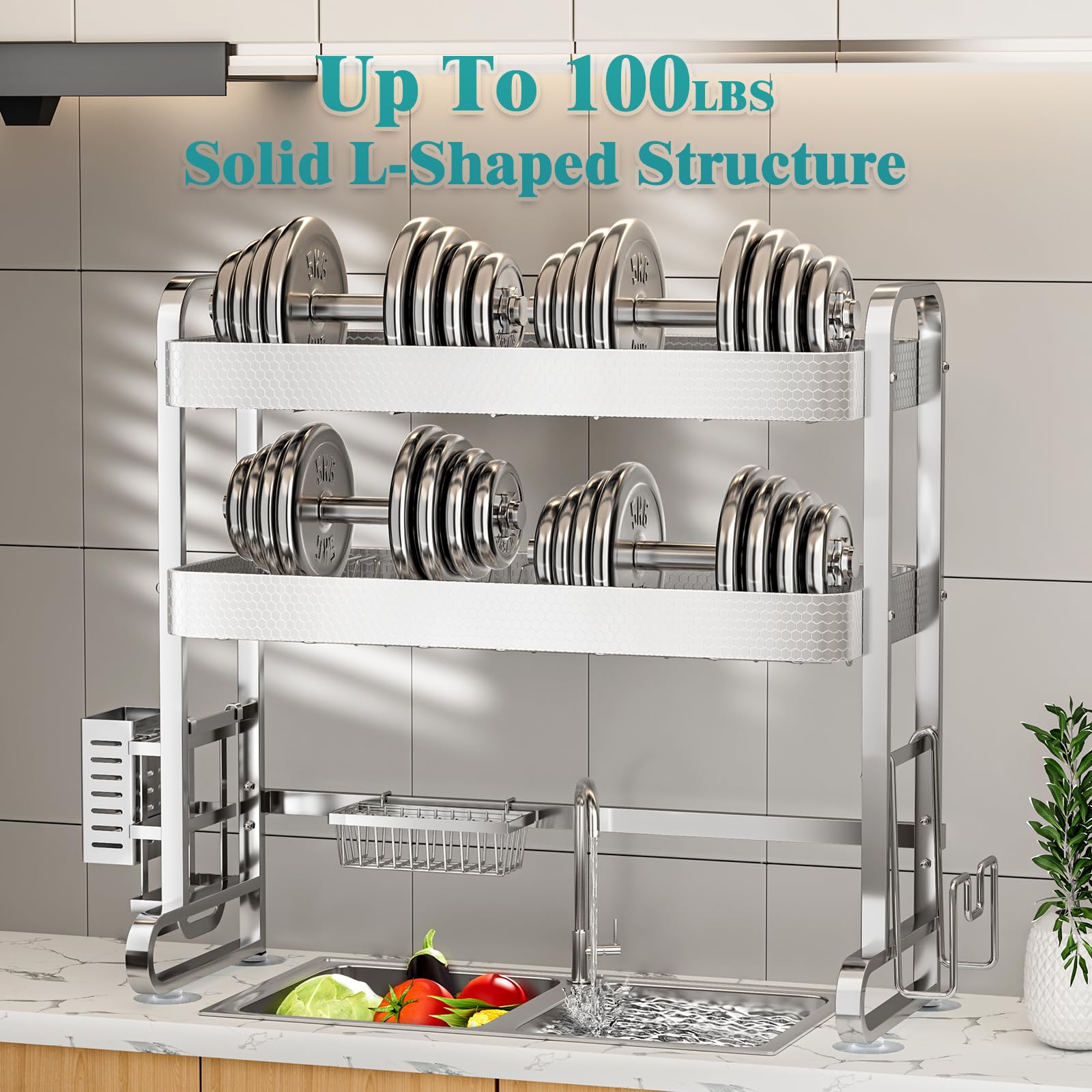 3 Tier Over The Sink Dish Drying Rack