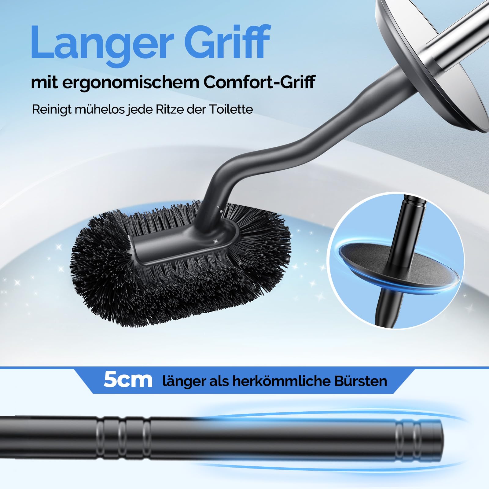 Toilet Brush and Holder Set Wall (2 Count)