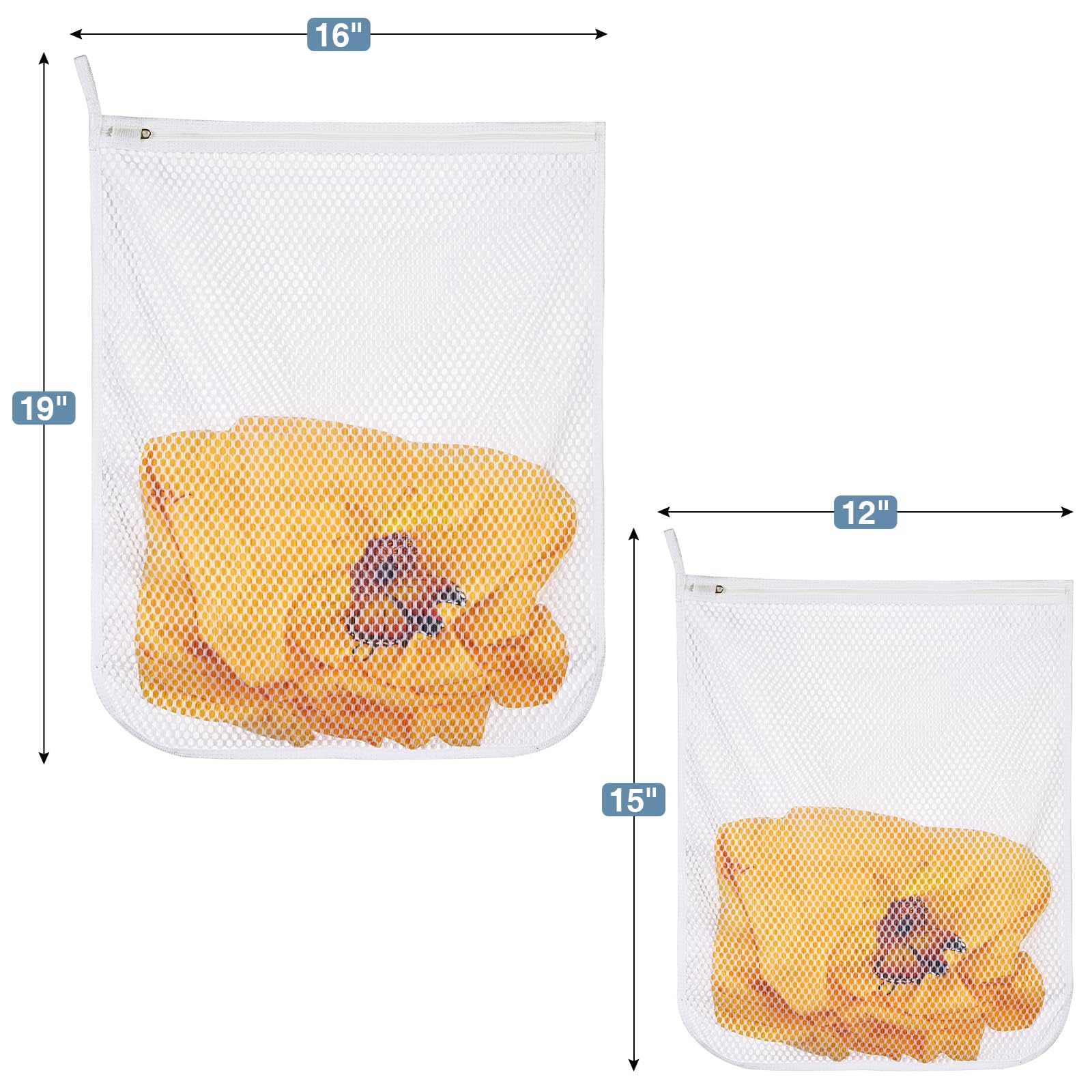4 pcs Durable Honeycomb Mesh Laundry Bags for Delicates 2 Large (4 Count)