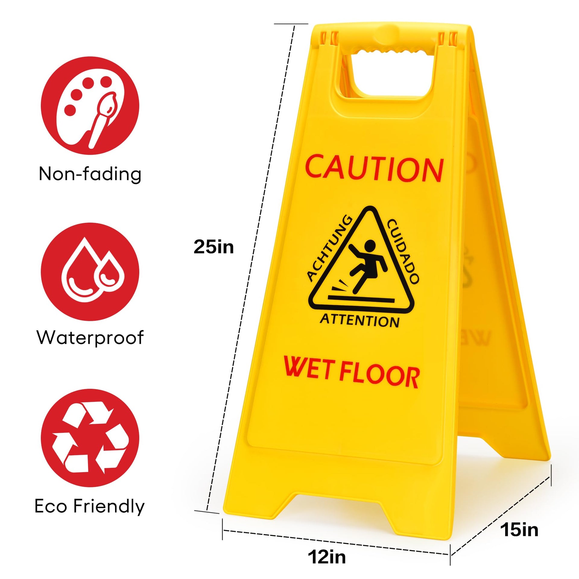 MATTHEW CLEANING 25'' Industrial Wet Floor Sign 6 Pack 2 (6 Count)