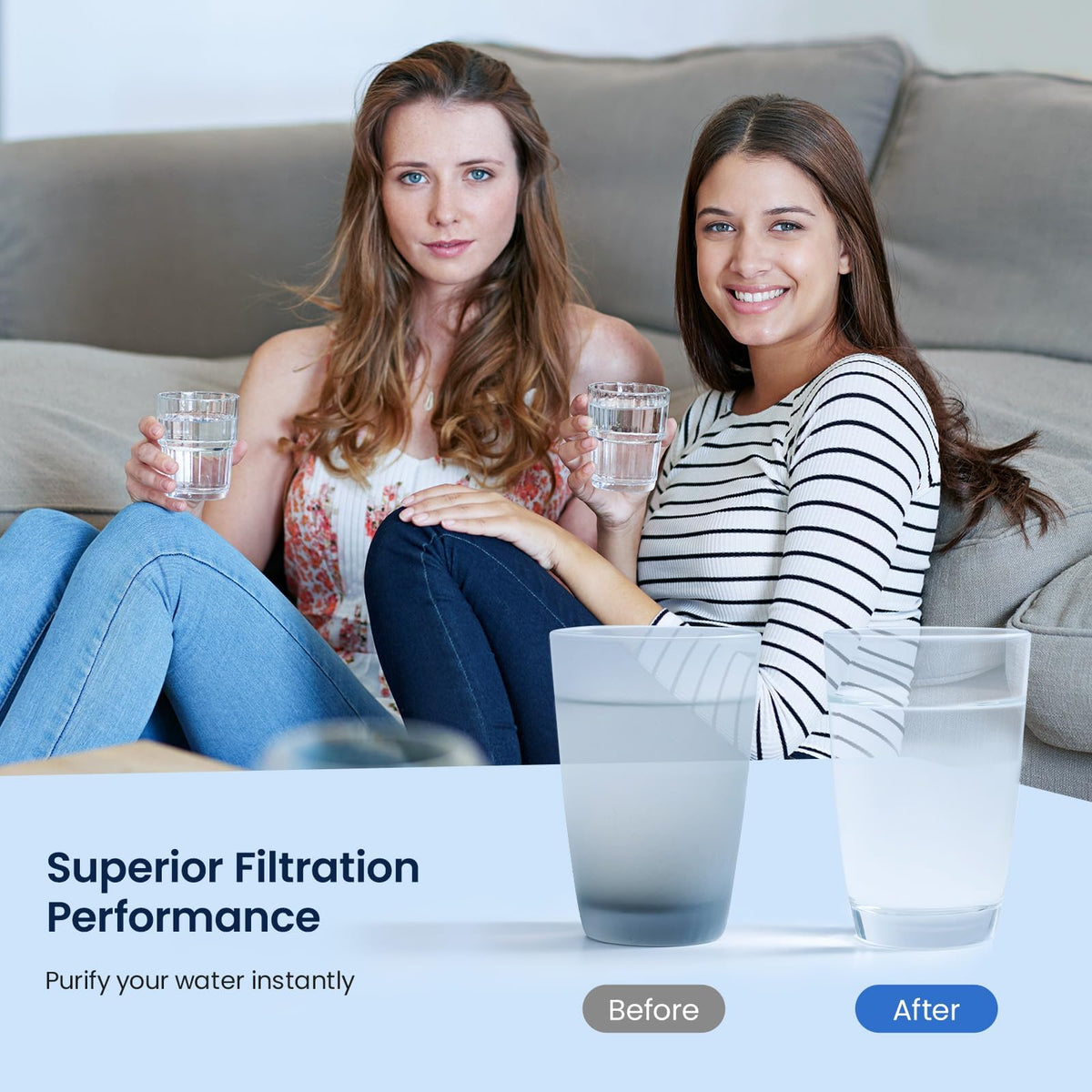 MWF Refrigerator Water Filter Compatible with GE (2 Count)