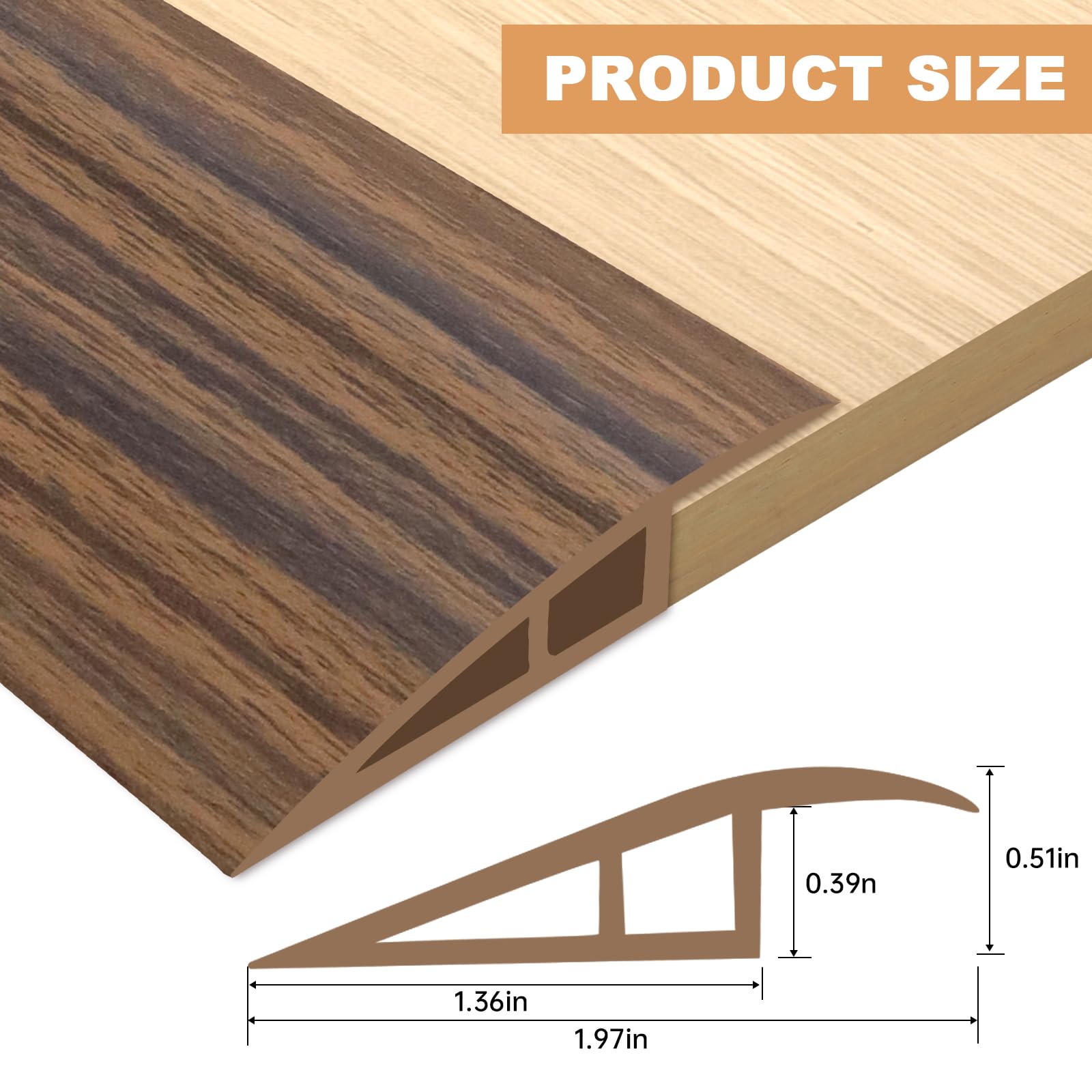Vinyl Door Threshold Flooring Transition Strip Self Adhesive Carpet Edging Strip for Laminate Doorway Edge Threshold from 1 (10 Foot)