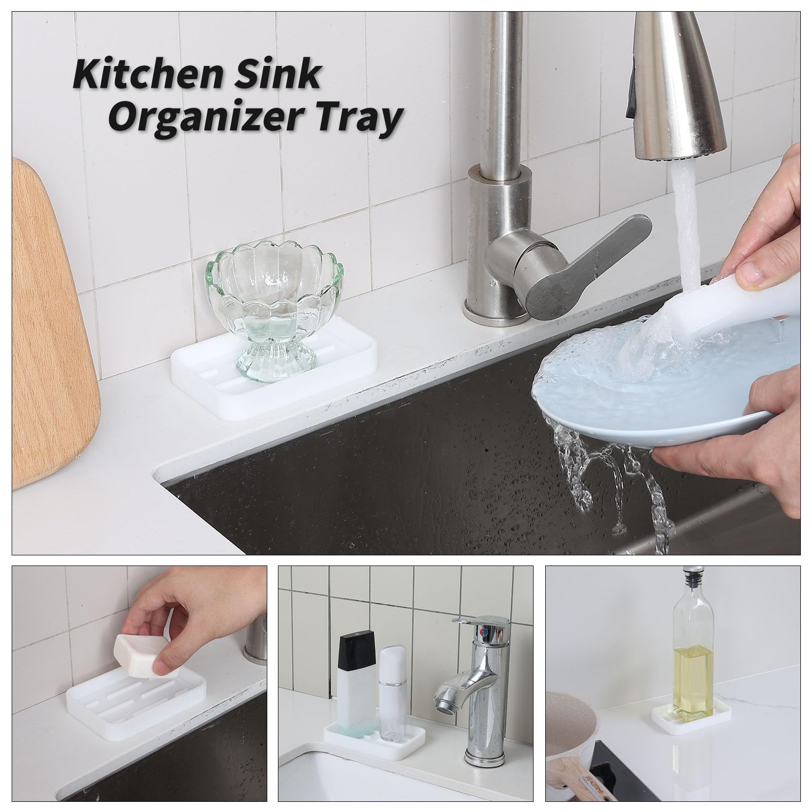 Silicone Kitchen Sink Organizer Tray for Multiple Usage