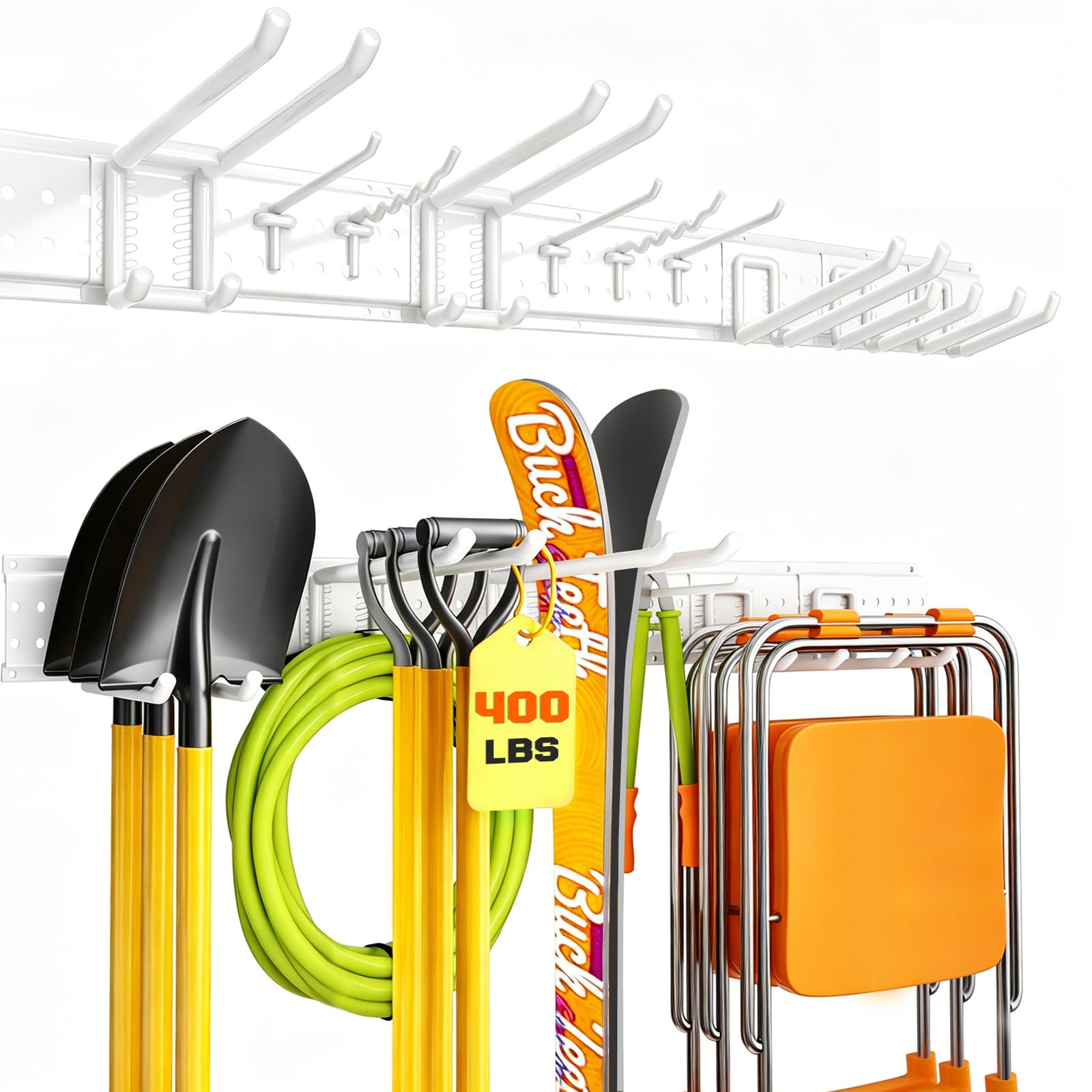 Garage Tool Organizer Wall Mount 49.5 inches with 10 Adjustable Heavy