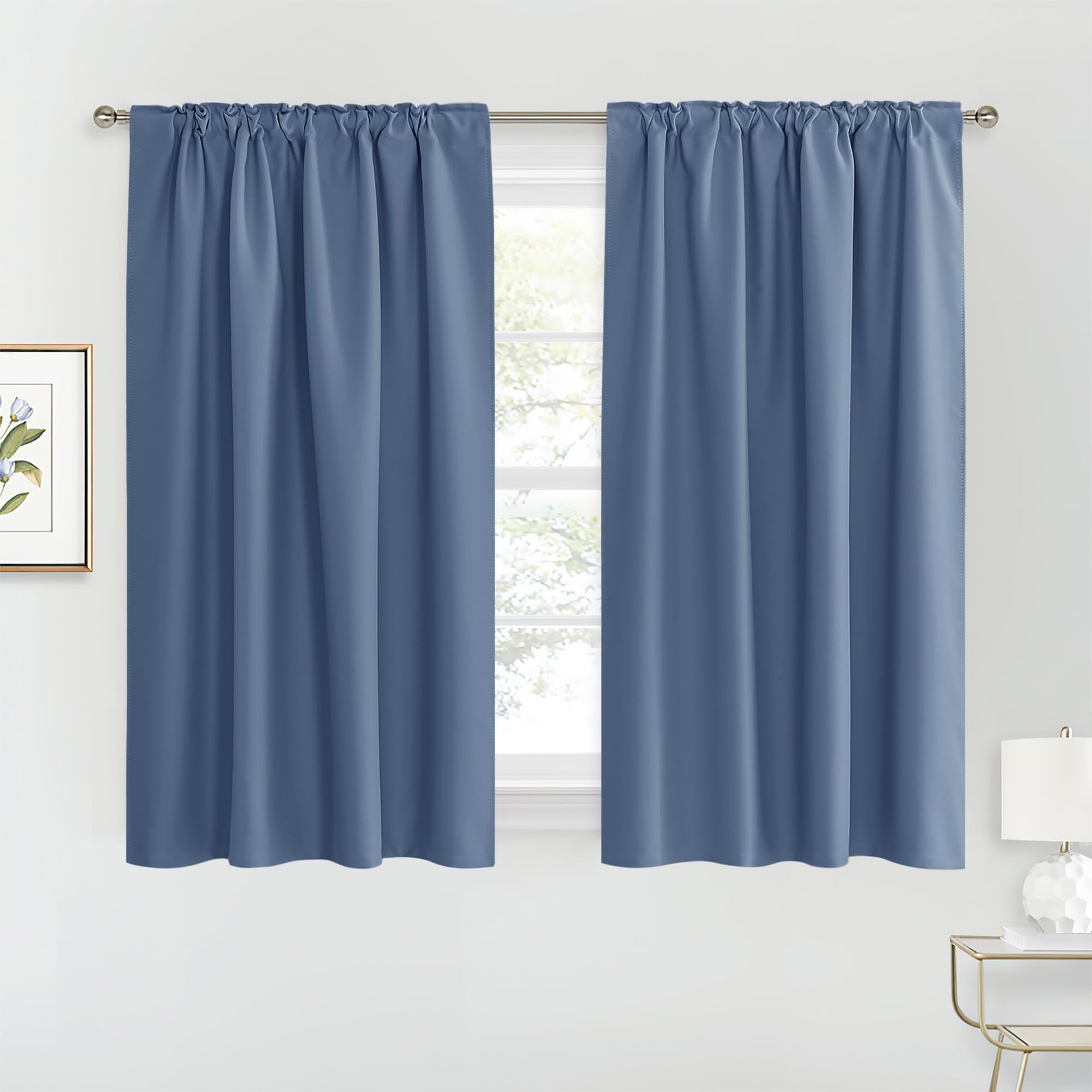 Small Window Curtains Blackout for Kitchen Bathroom Cafe RV Camper (2 Count)