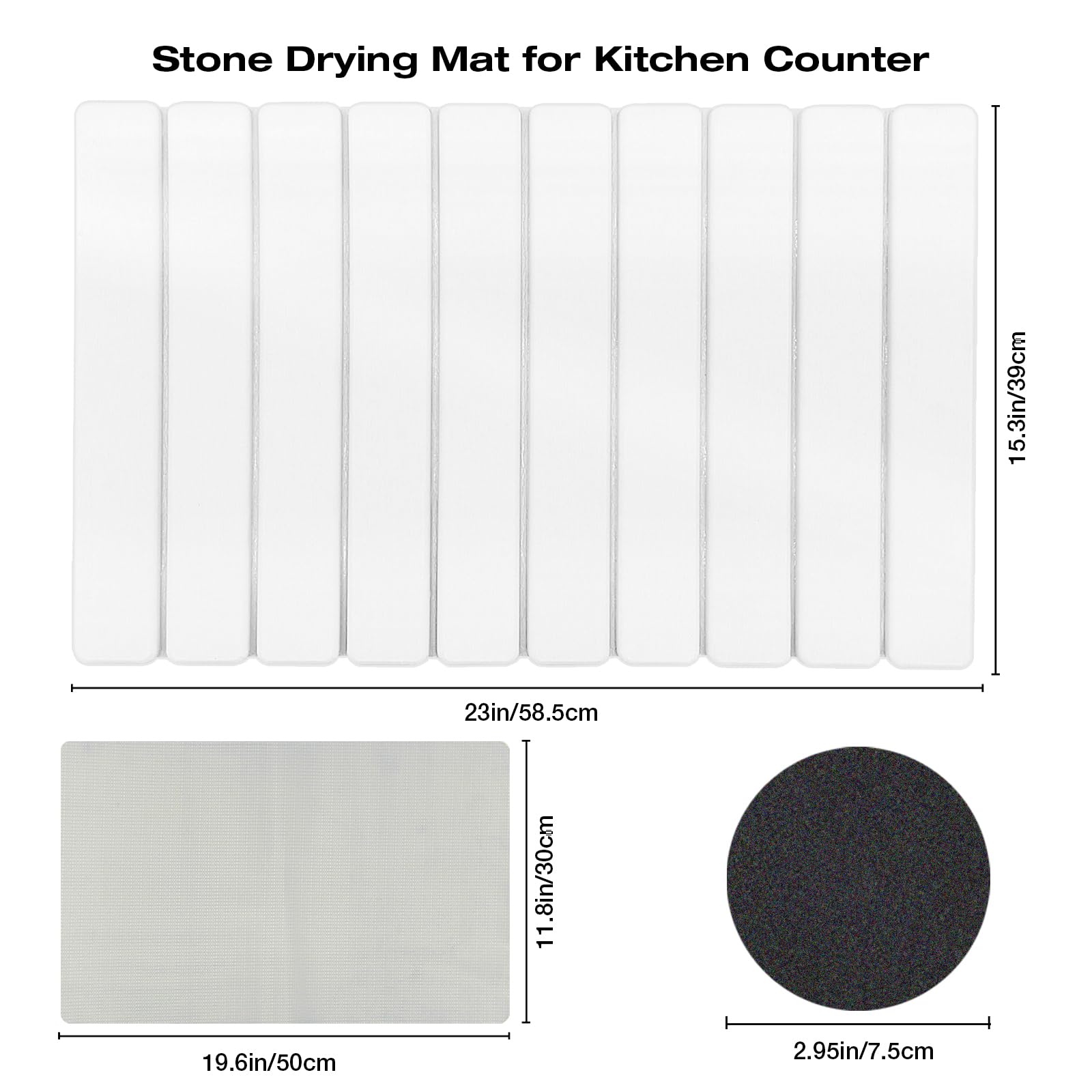Diatomaceous Earth Stone Dish Drying Mat for Kitchen Counter