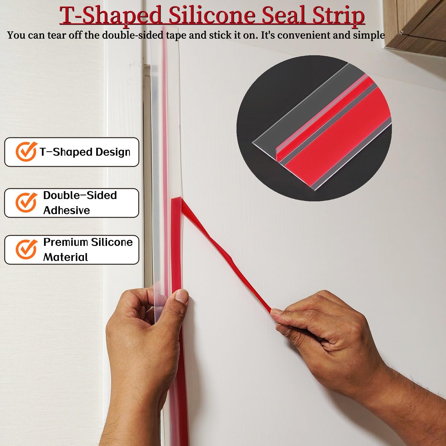 T Shape Door Seal Strip for Door & Windows Gaps (19.7 Foot)
