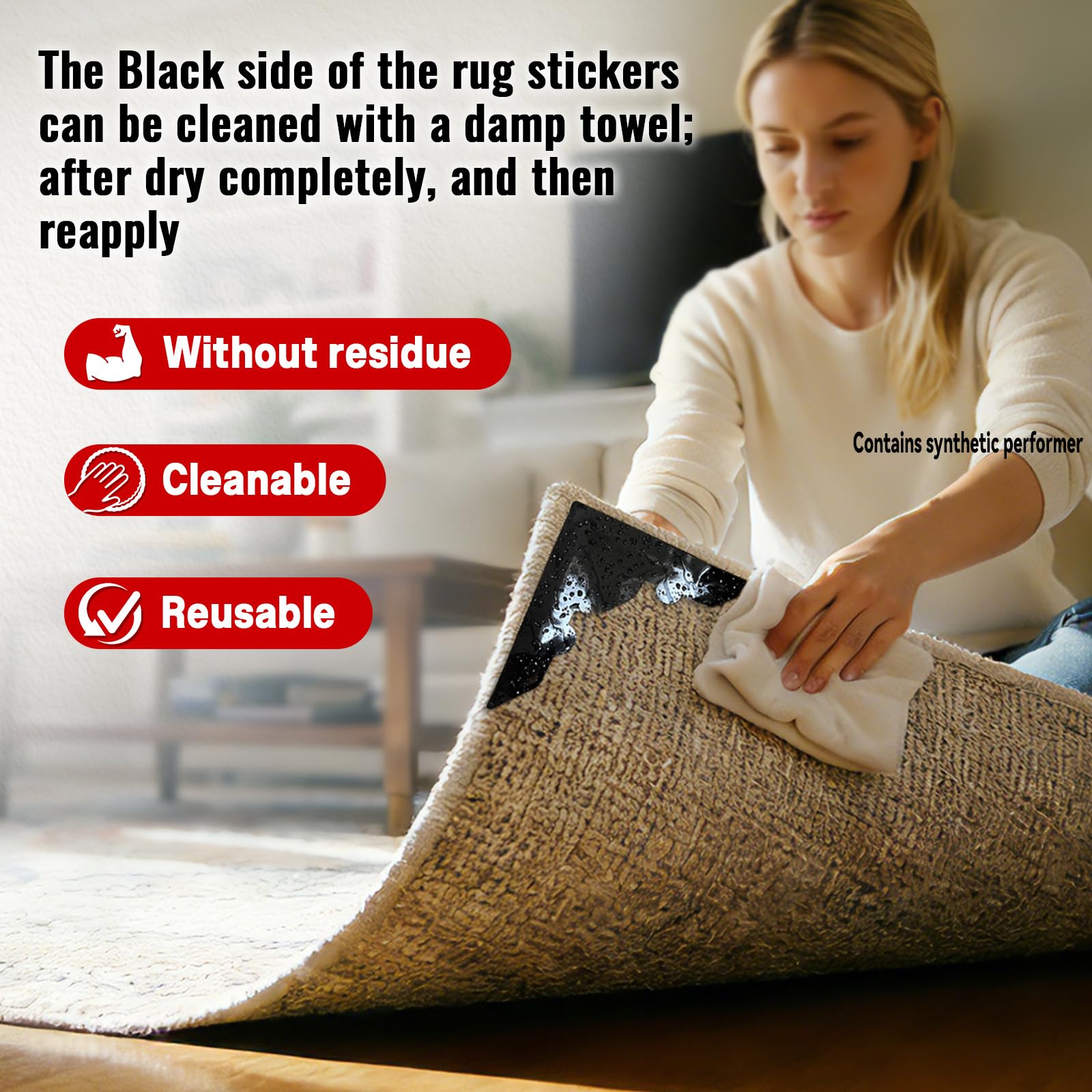 Reusable Rug Tape Non Slip Gripper (16 .)