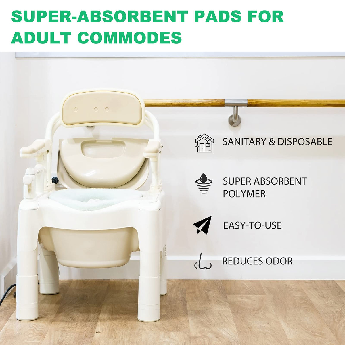 Super Absorbent Commode Pads (100 Count)