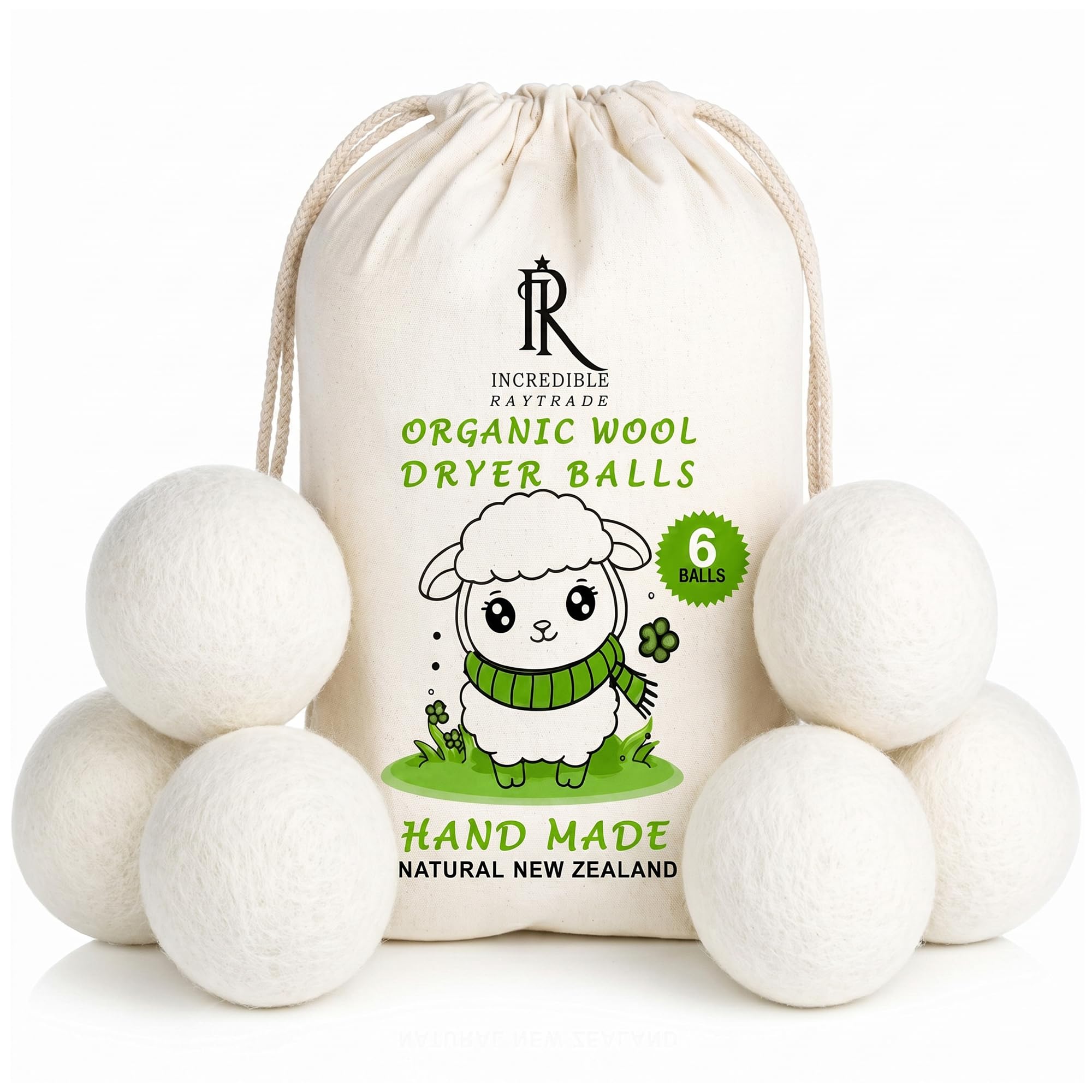 RAYTRADE Wool Dryer Balls 6 (6 Count)