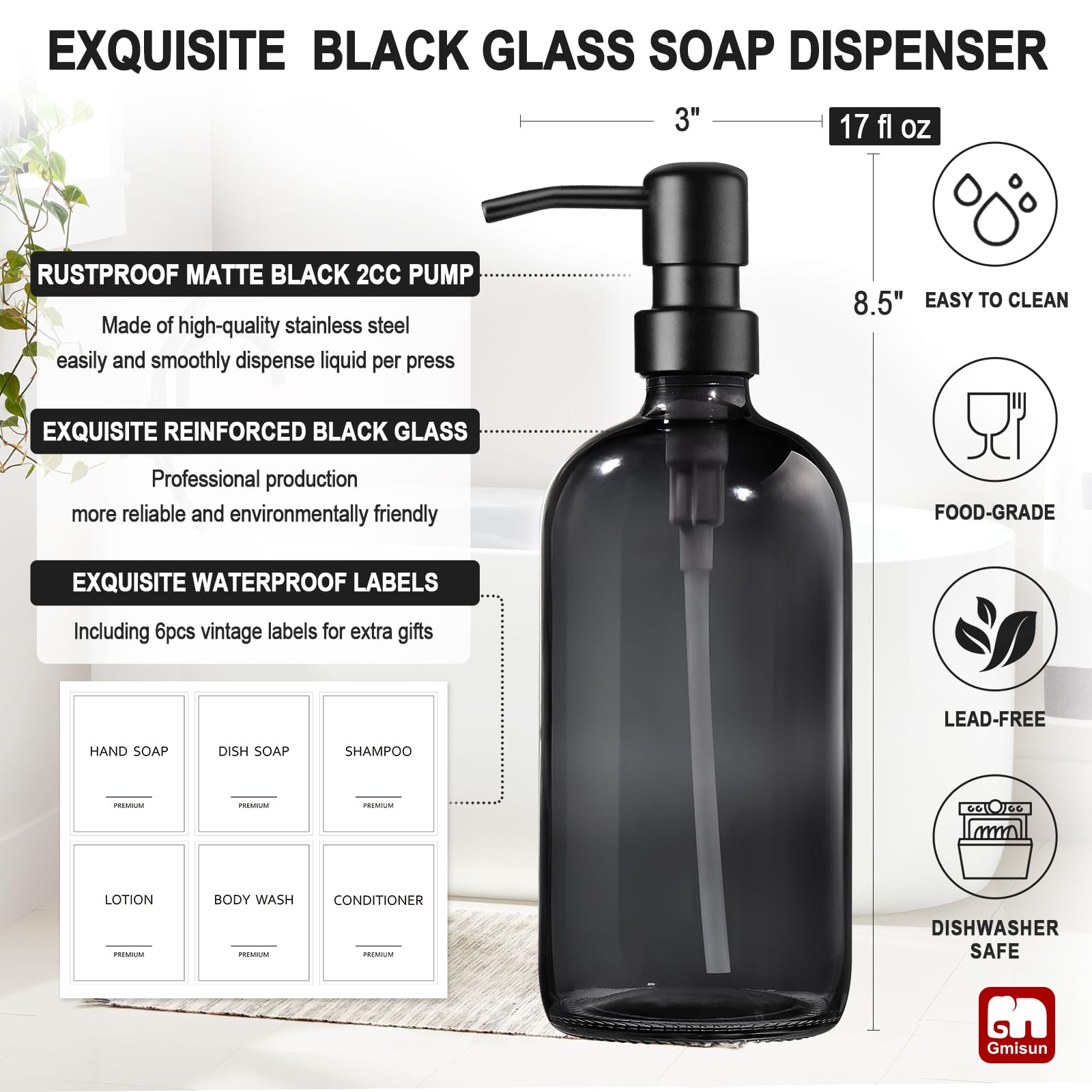 Black Soap Dispenser (2 Count)
