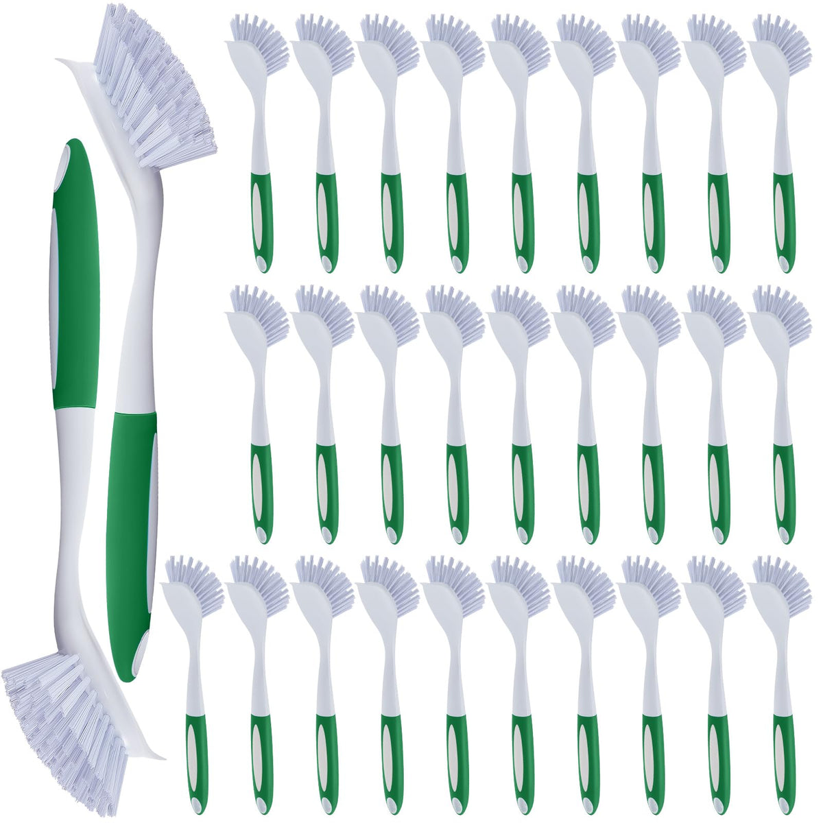 30 Pcs Kitchen Scrub Dish Brush Bulk with 11 Inch Handle Cleaning Dish Scrubber with Stiff Bristles Washing Scrub Brushes for Housekeeping for Pots and Pans (30 Count)