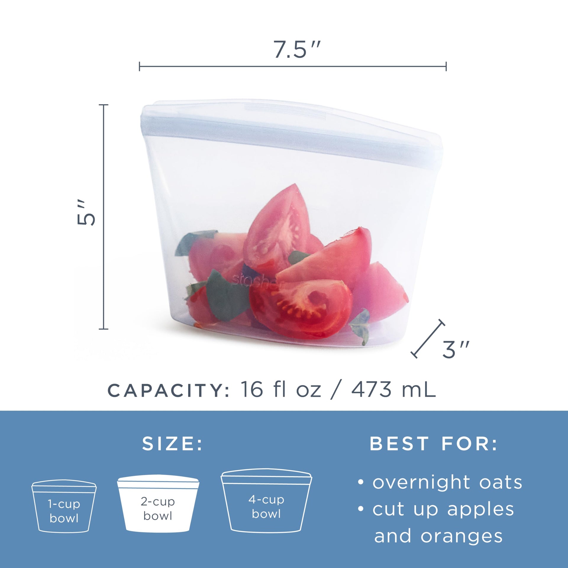 Premium Reusable Silicone Food Storage Bowl