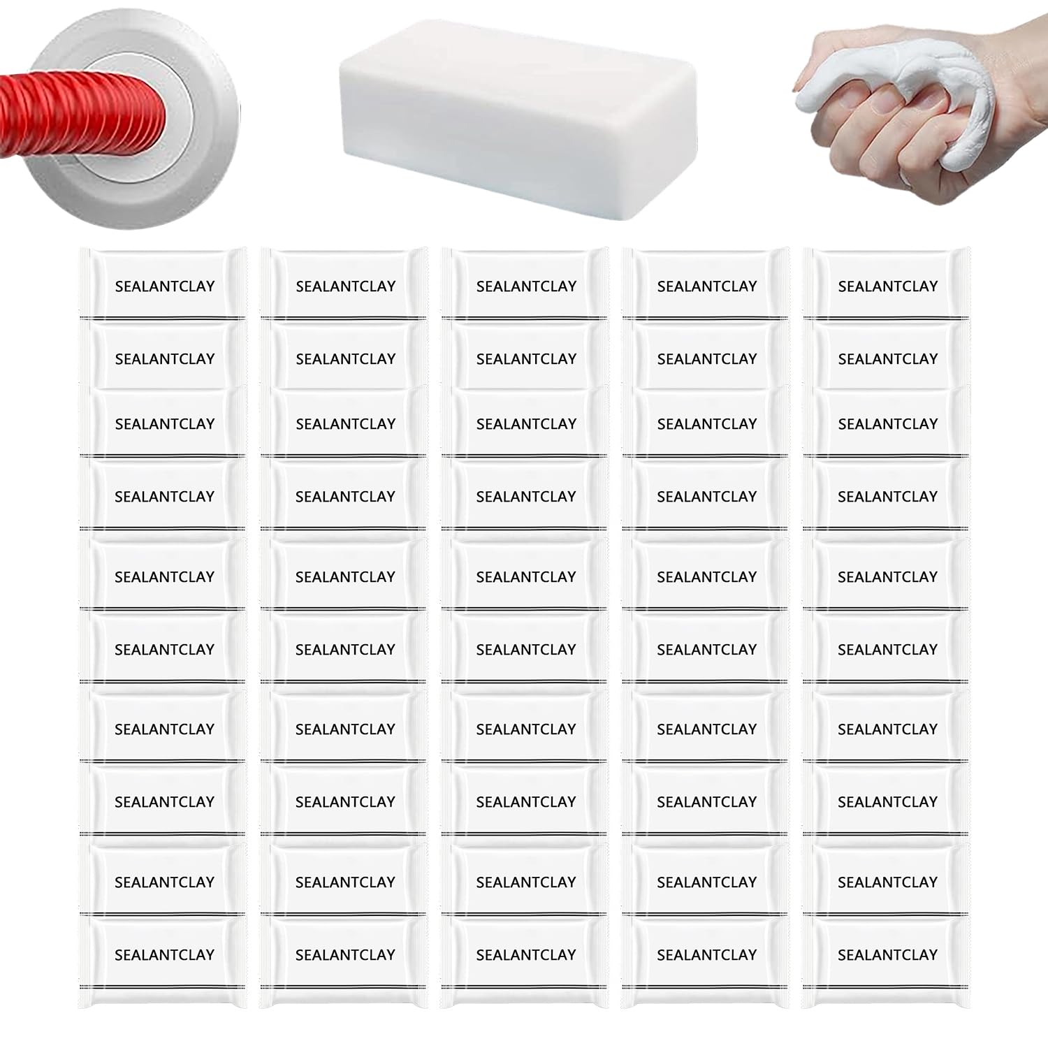 50Pack Waterproof Duct Seal Sealing Putty for Drain & Wall Holes Qk Repair (50 Count)