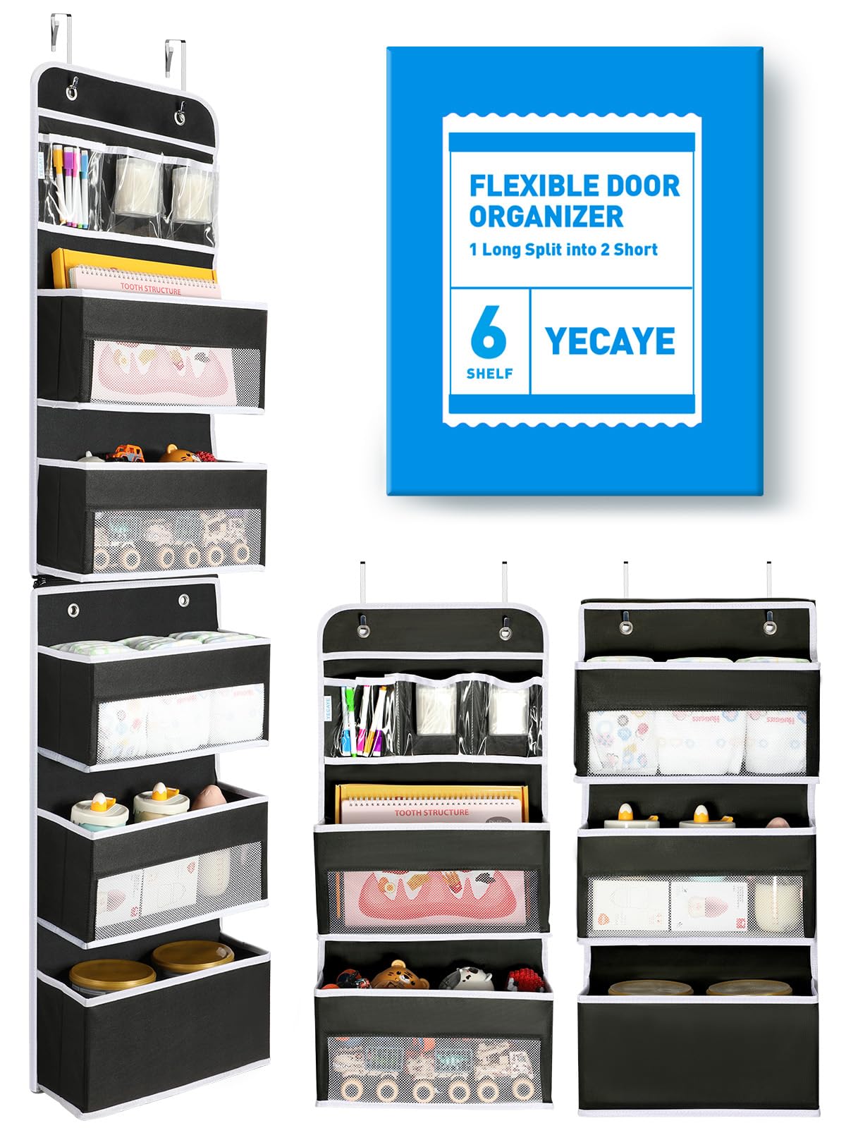 2-in-1 Over The Door Organizer for Nursery Closet Bathroom Dorm
