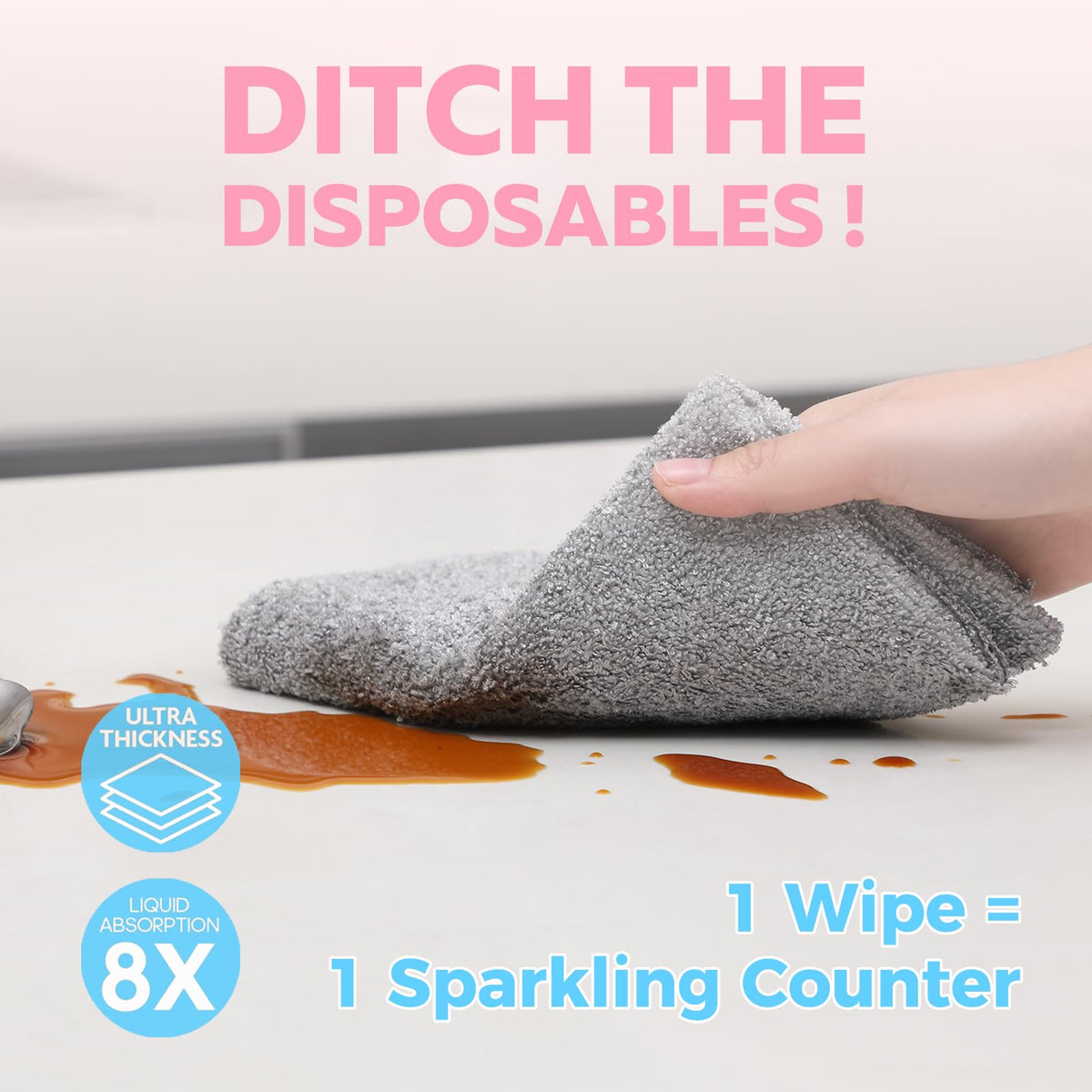 Microfiber Cleaning Cloth Roll (36 Count)