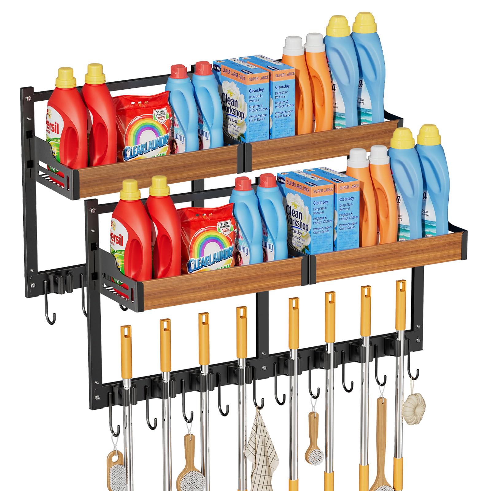 Broom and Mop Organizer Wall Mount (2 Count)