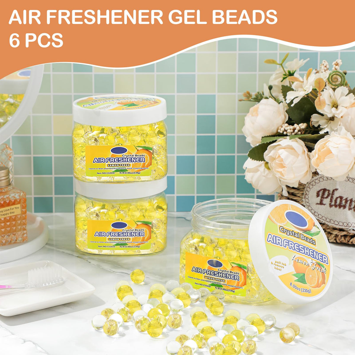 6 Pcs Air Freshener Beads Odor Eliminator Beads Odor (48 Fl Oz)