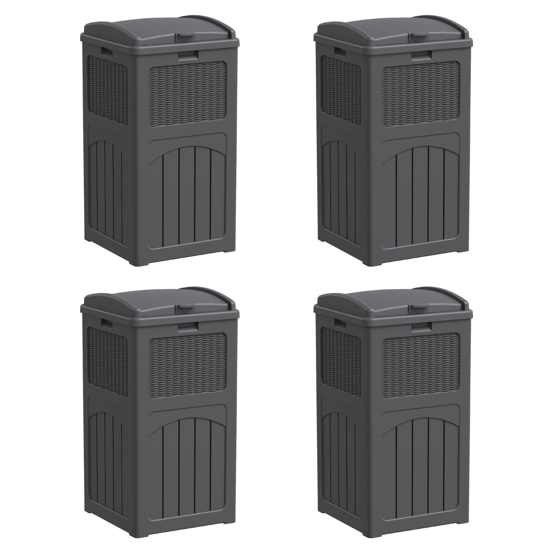 33 Gallon Outdoor Trash Can with Lid (4 Count)